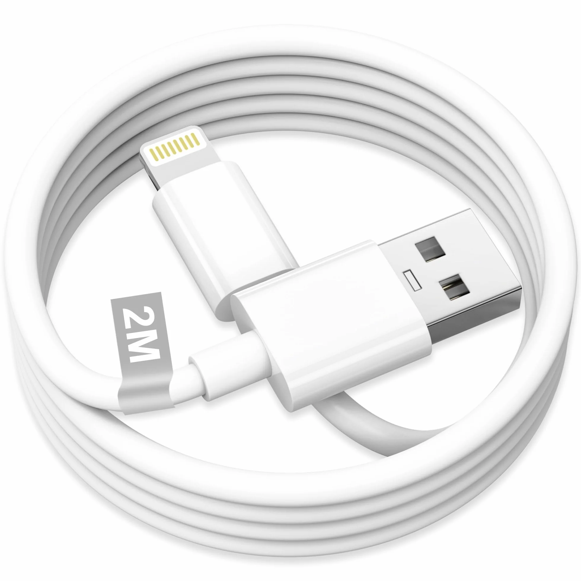 Câble Chargeur iPhone 2M Certifié Apple MFi USB Lightning Charge Rapide pour iPhone 14/13/12/11 Pro Max/XS/XR/X/8/7/6/5/SE/iPad