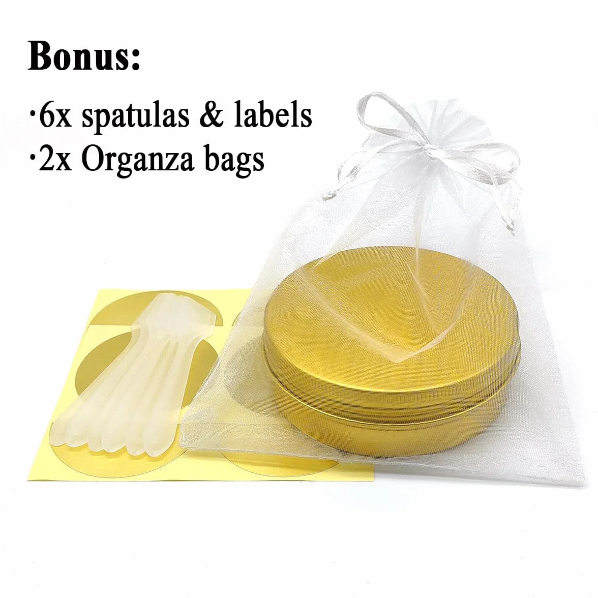 Bocaux en aluminium 100 ml doré avec couvercle à vis lot de 6 pour DIY baume à lèvres crème de visage