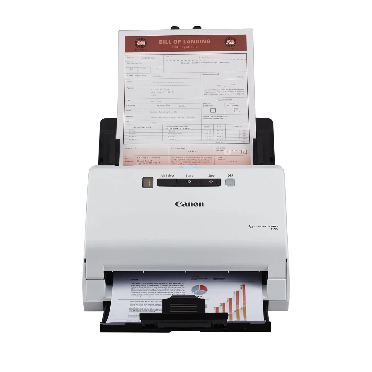 Canon Scanner R40 imageFORMULA Scanner de Documents (Recto Verso, 600 DPI, scanning Couleur, Logiciel CaptureOnTouch, Twain Driver, Logiciel Readiris PDF, Logiciel Cardiris Business Card) Blanc