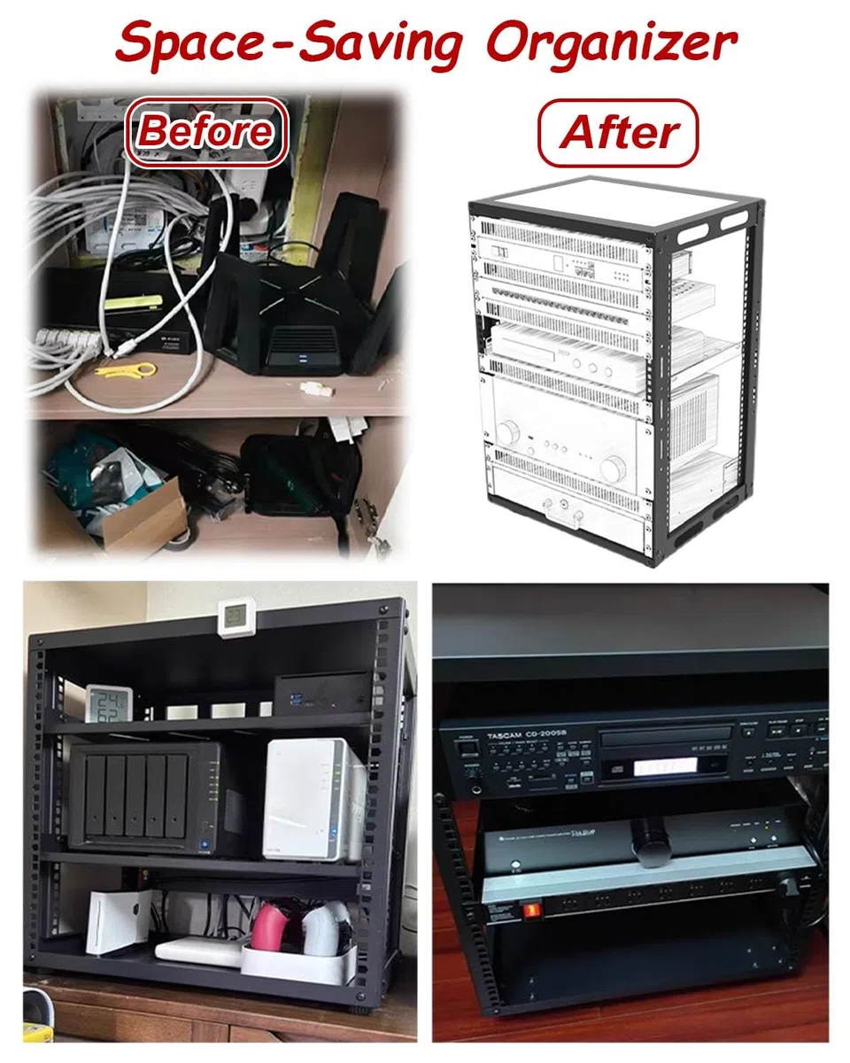 Vibeo Racks pour Ordinateur et Serveur Rack Réseau Mobile à Ouverte Blanc