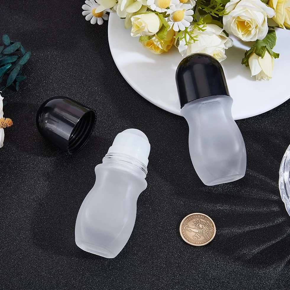 GORGECRAFT 2 Flacon Roller en Verre Dépoli 30 ML Vide Réutilisable pour Huiles Essentielles