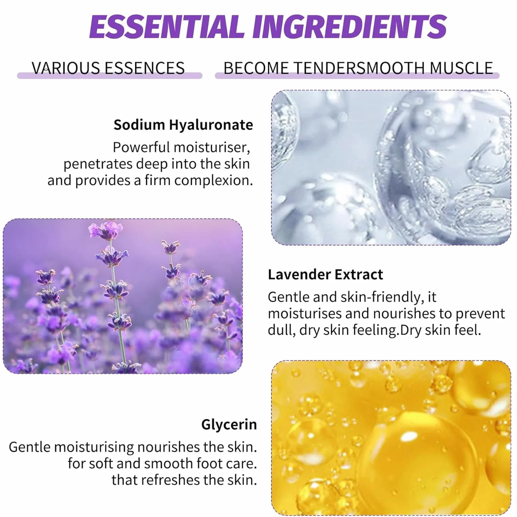 Masque Pied Hydratant Exfoliant Nourrissant 4 Paires Aloe Vera Lavande Soin Callosités Crevasses Pieds Secs