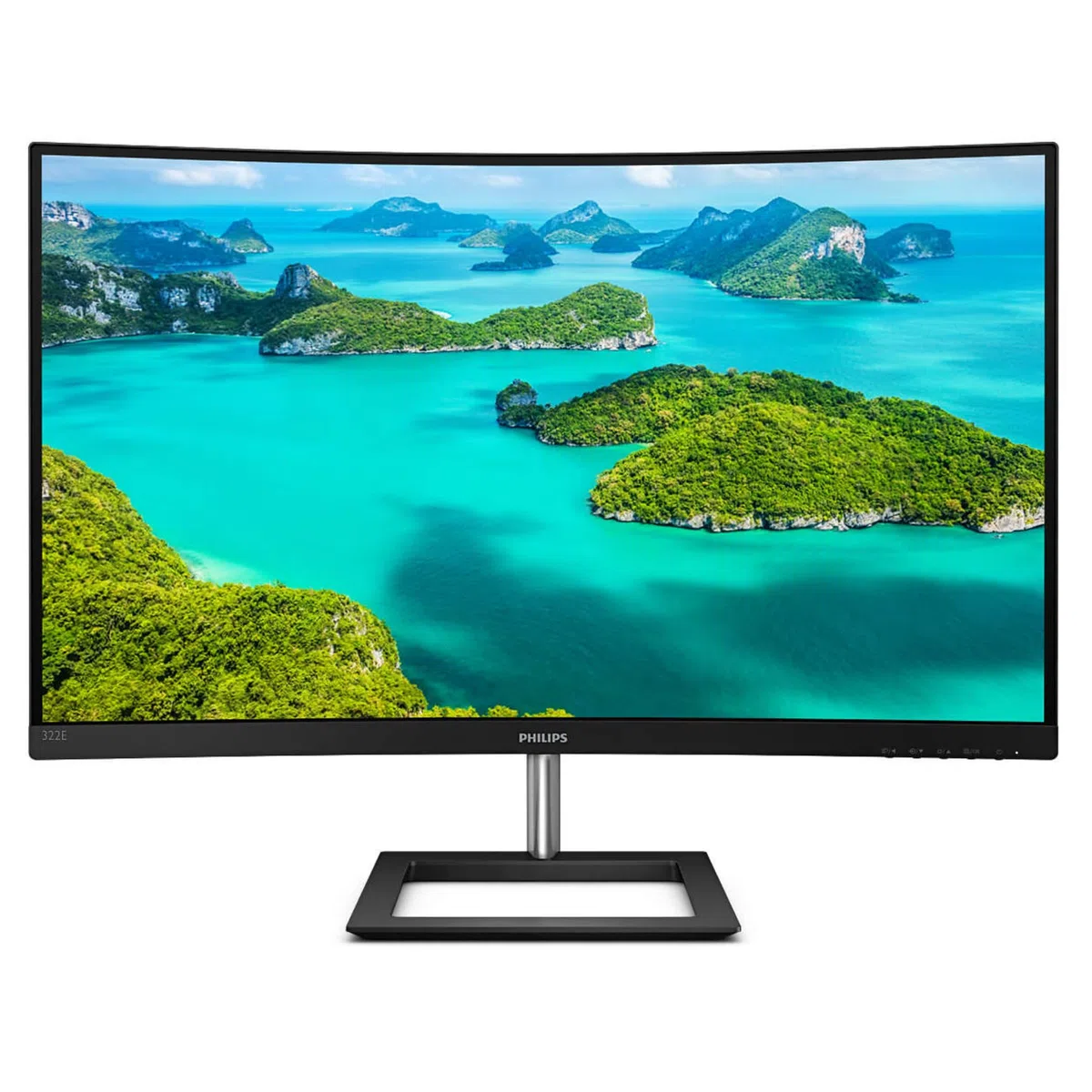 PHILIPS E Line 322E1C/00 écran Plat de PC 80 cm (31.5") Quad HD LCD Incurvé Noir - Écrans Plats de PC (80 cm (31.5"), 1920 x 1080 Pixels, Quad HD, LCD, 4 ms, Noir)