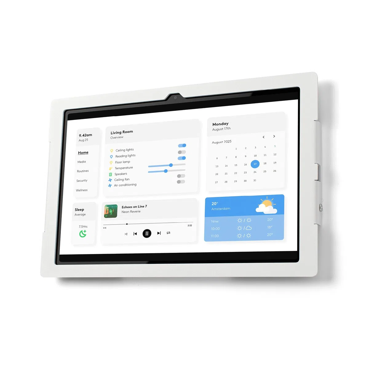 Lite Support Mural Tablette | Support Mural iPad | Fixation Sécurisée et Robuste Idéale Maison et Entreprise | Compatible iPad 10e Génération (2022) et 11e Génération A16 (2025) | Blanc