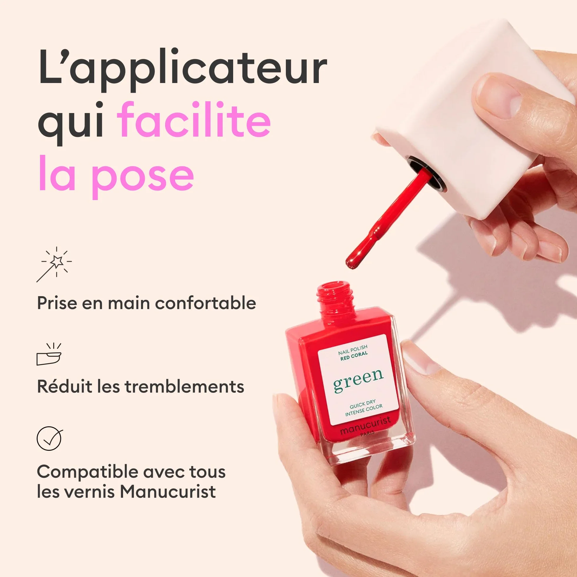 Manucurist Mani Helper - Applicateur pour Vernis à Ongles Classique Green, Outil Manucure