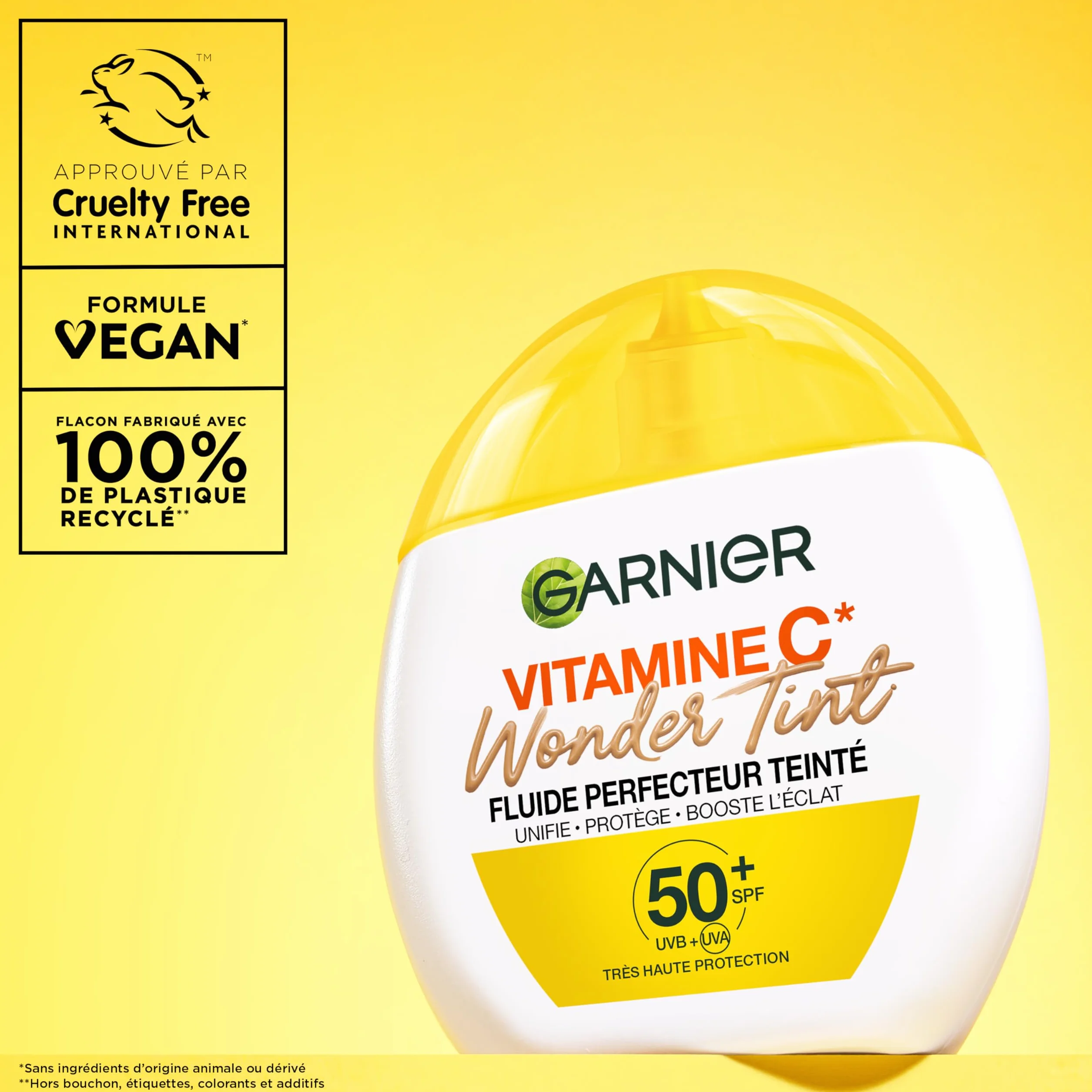 GARNIER SkinActive Vitamine C Fluide Perfecteur Teinté Wonder Tint SPF50+ Soin Visage Teinte Medium 40 ml