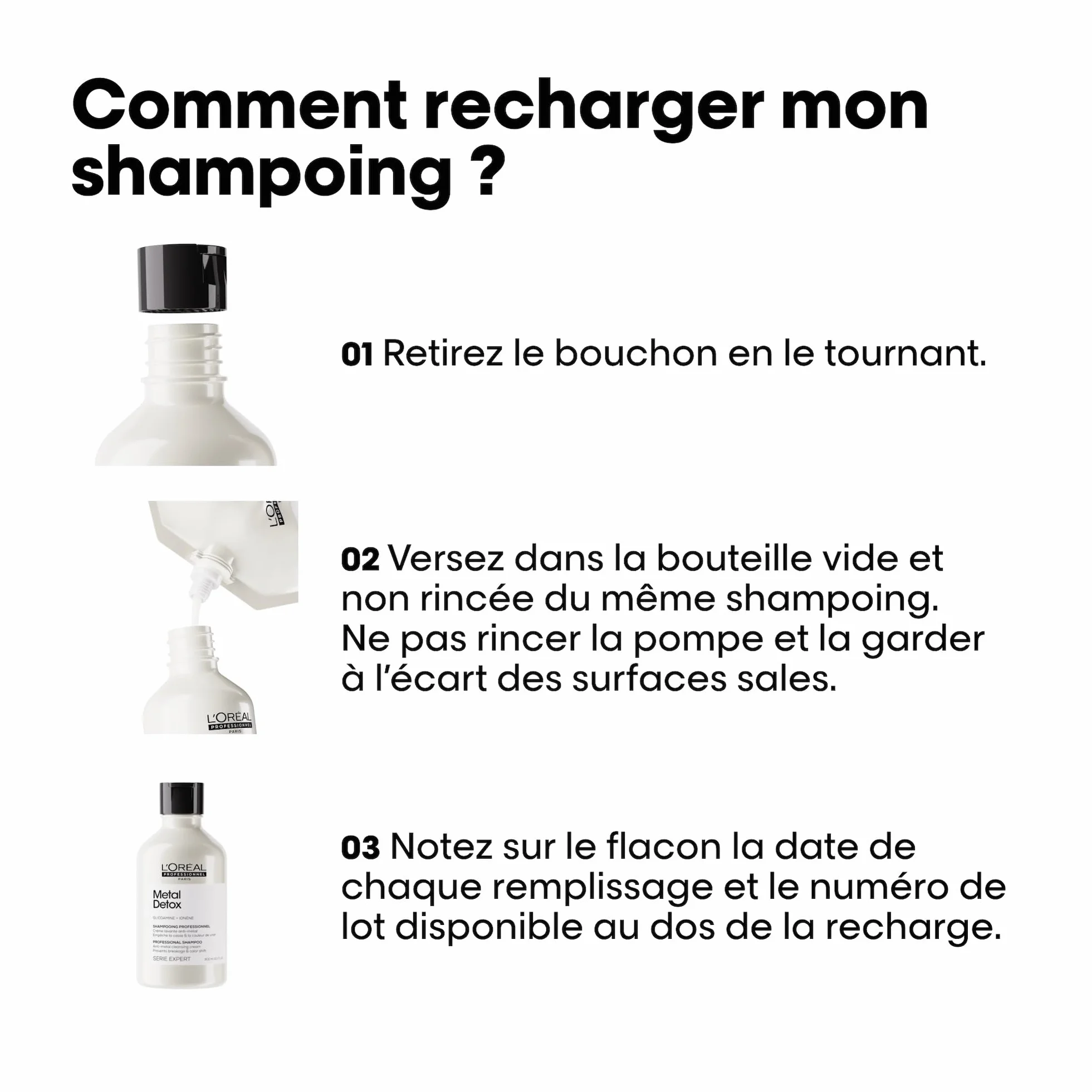 L'OREAL PROFESSIONNEL Metal Detox Crème Lavante Shampoing Anti-Casse Anti-Metal Recharge 500 ml