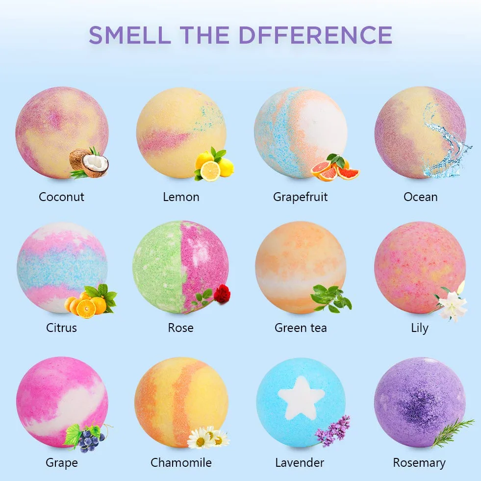 Bio bombes de bain Coffret cadeau pour femme 12 pièces