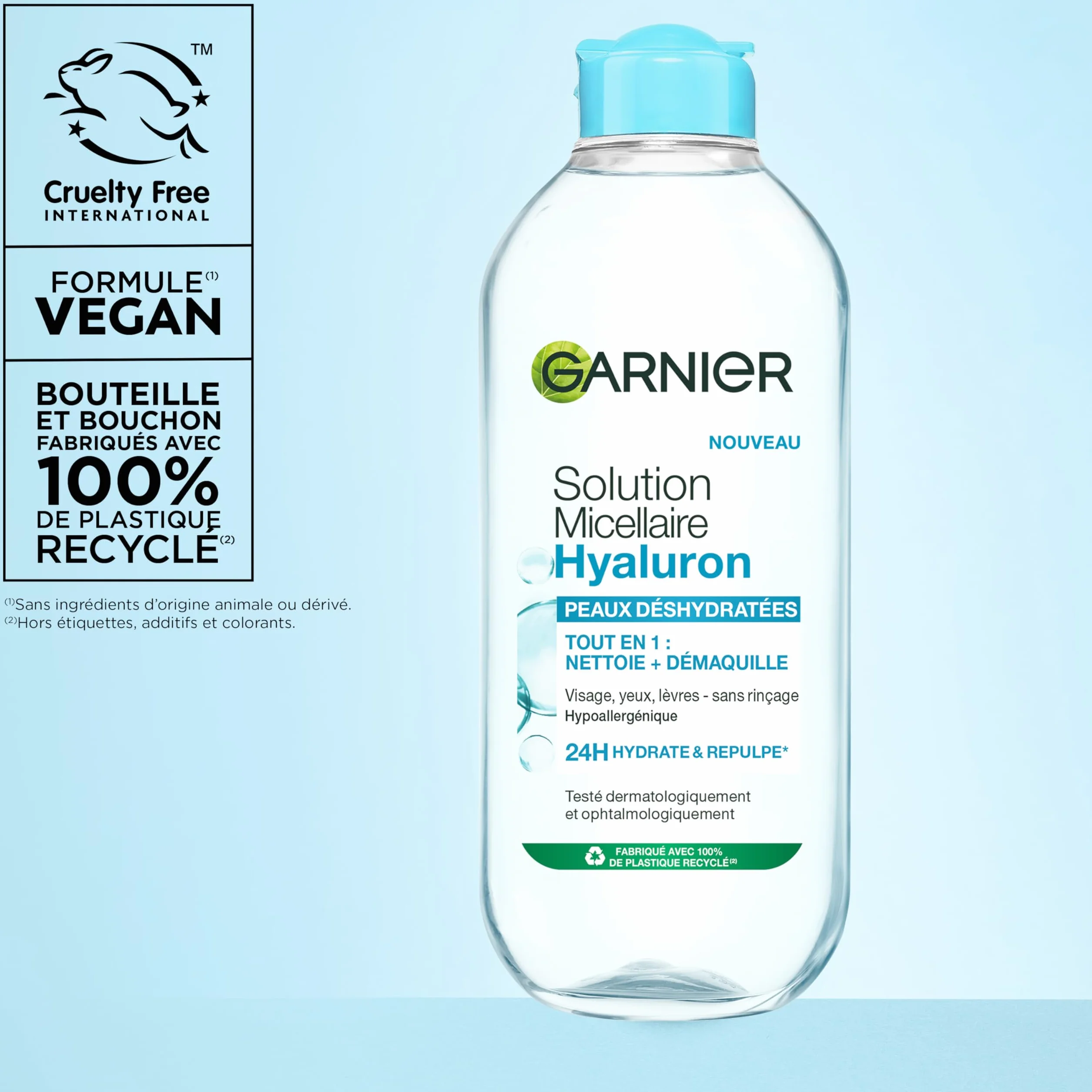 GARNIER Skin Active Solution Micellaire Tout-En-1 Micelles & Acide Hyaluronique 400 ml