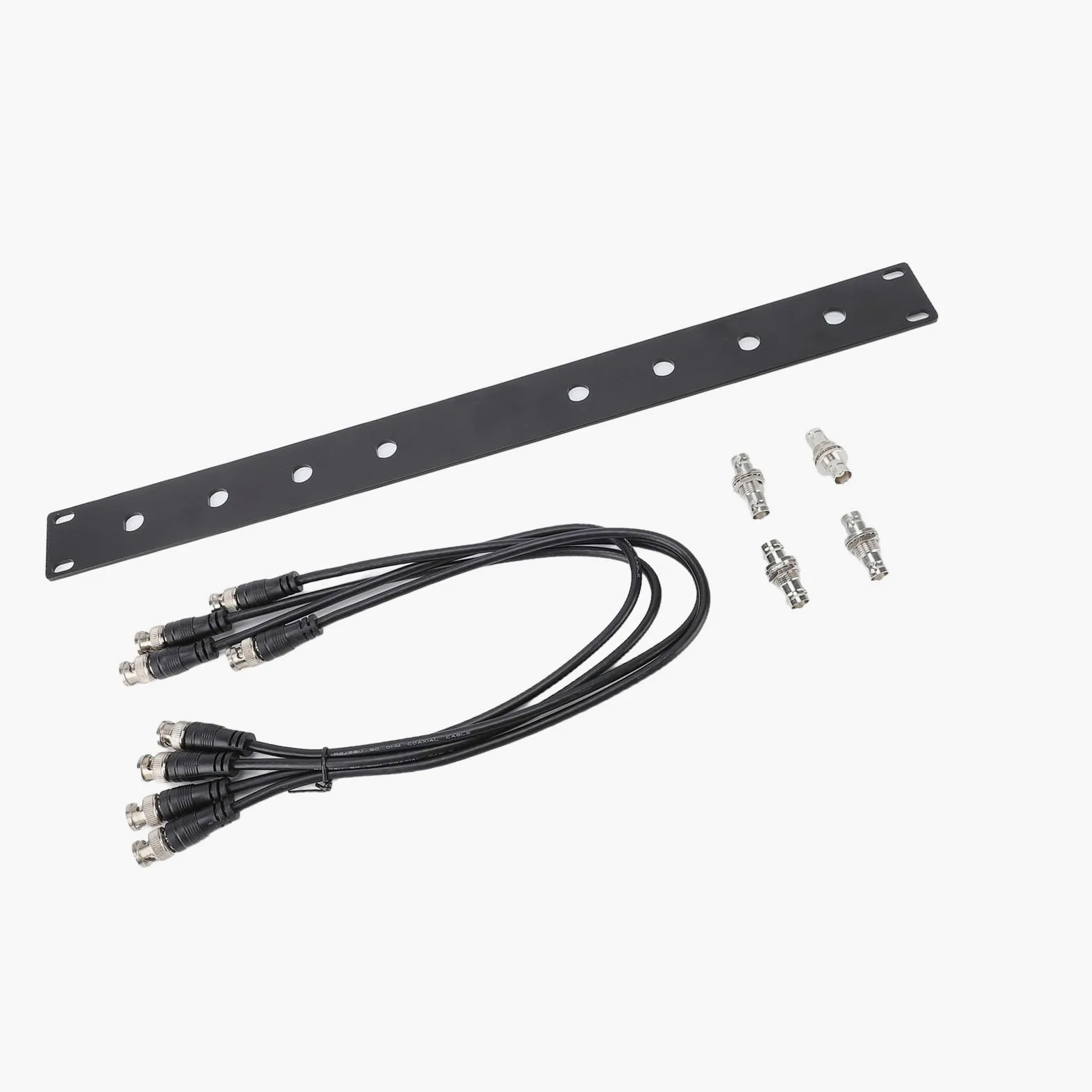 aqxreight Kit de Support D'antenne à Montage Frontal Matériau en Alliage D'aluminium Robuste Panneau 1U Câble BNC de 50 Cm Kit de Montage en Rack D'antenne Plusieurs Systèmes sans Fil