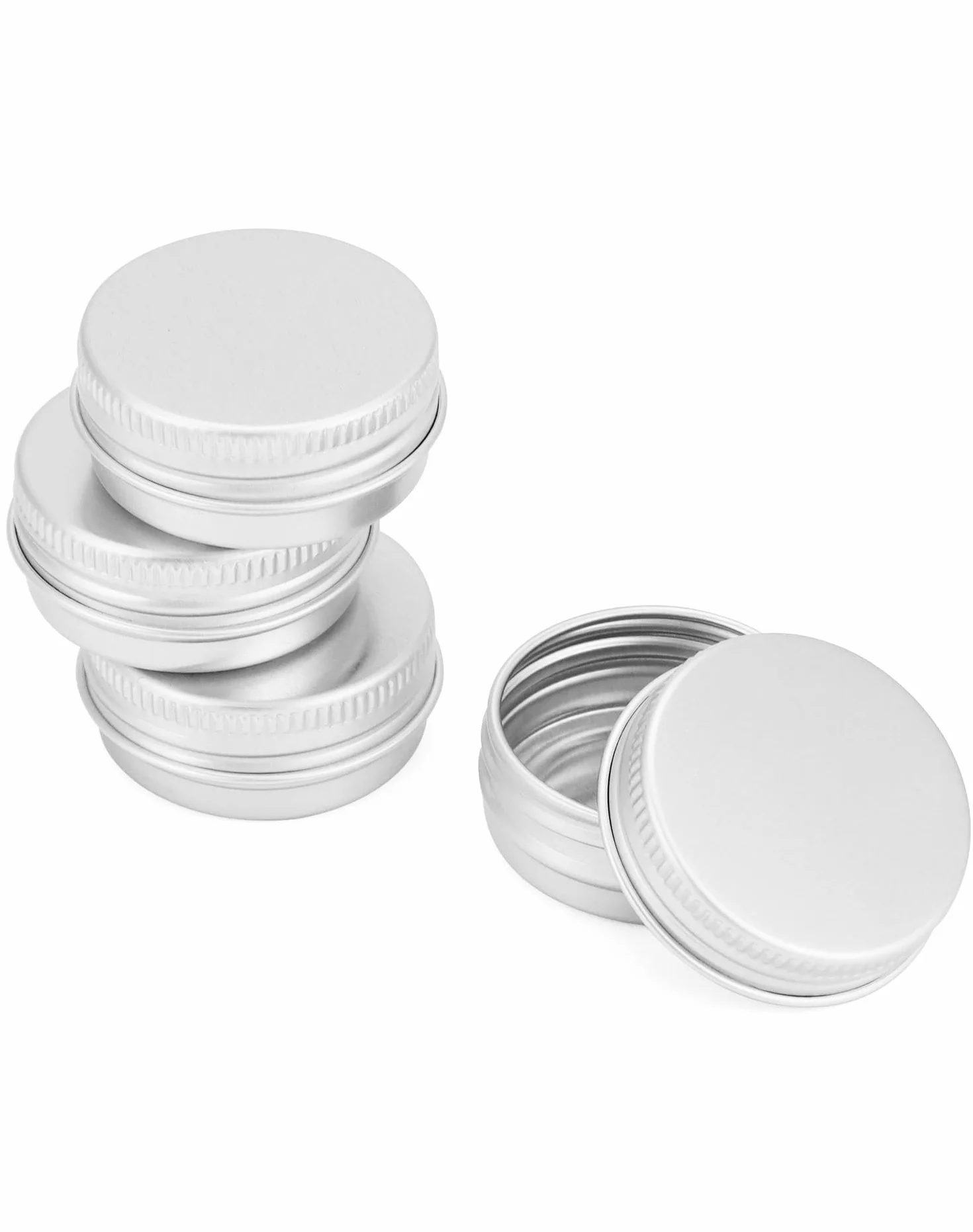 QWORK 30 Pièces Pots Rond en Aluminium avec Couvercle 15ml pour Maquillage Crème Baume à Lèvres