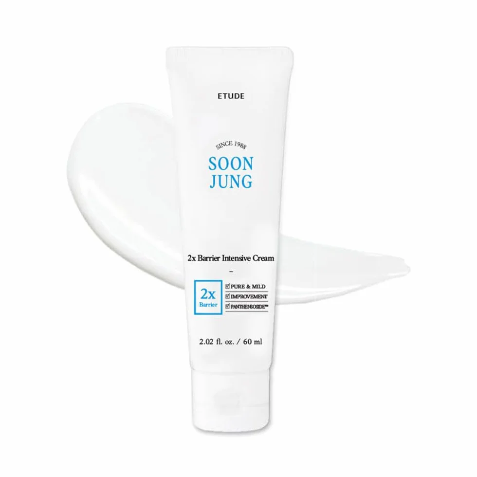 Etude House SoonJung 2x Crème Intensive Barrière 60 ml Crème visage hydratante hypoallergénique pour peaux sensibles