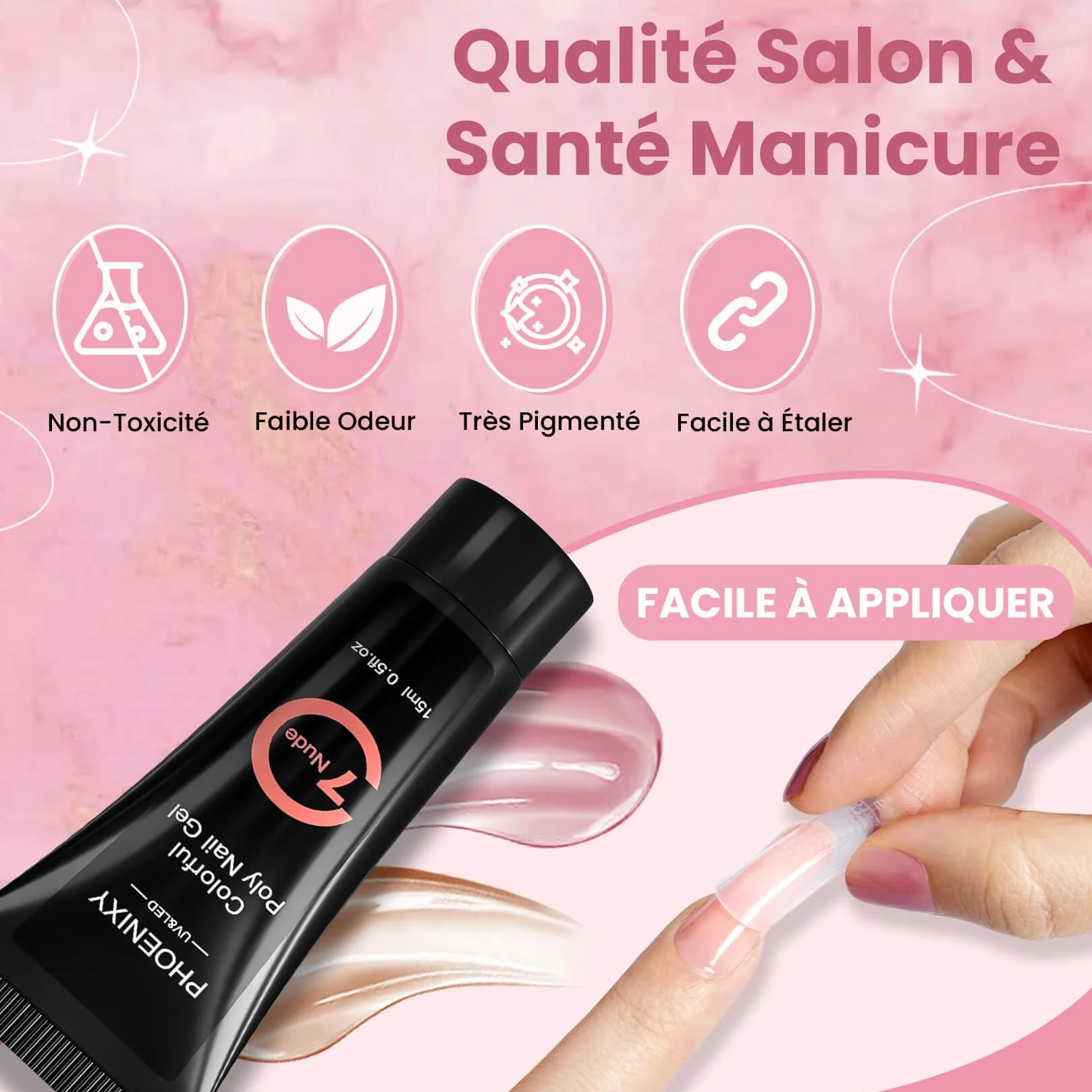 Kit Ongle Gel UV Complet 14 Couleurs 15 ml Semi Permanent Rose Nude Poly Tube Nail Art Construction Cadeau Femme