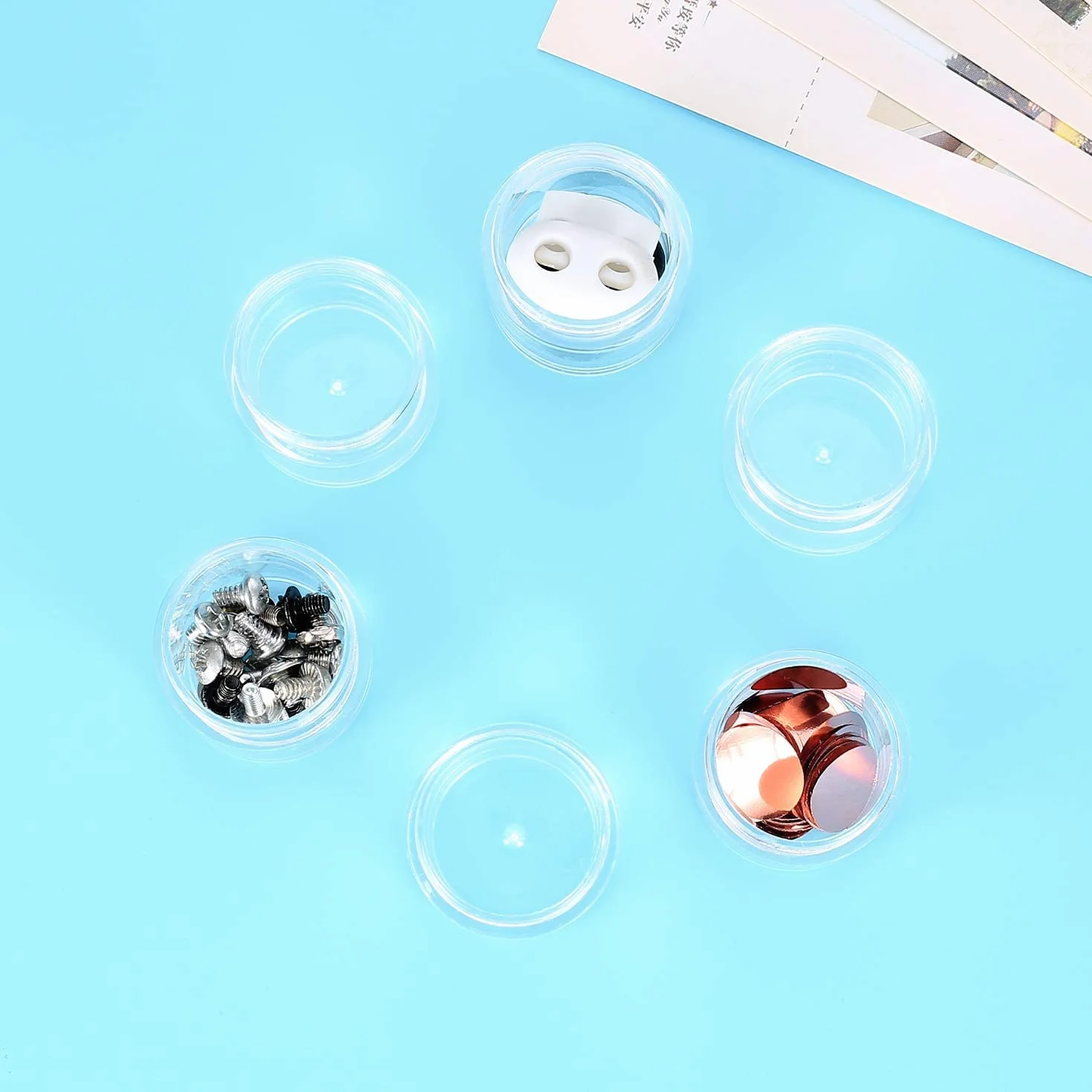 Pots Vide Cosmétiques 10g Plastique Transparente avec Couvercle pour Bougie Échantillon, 30 Pièces