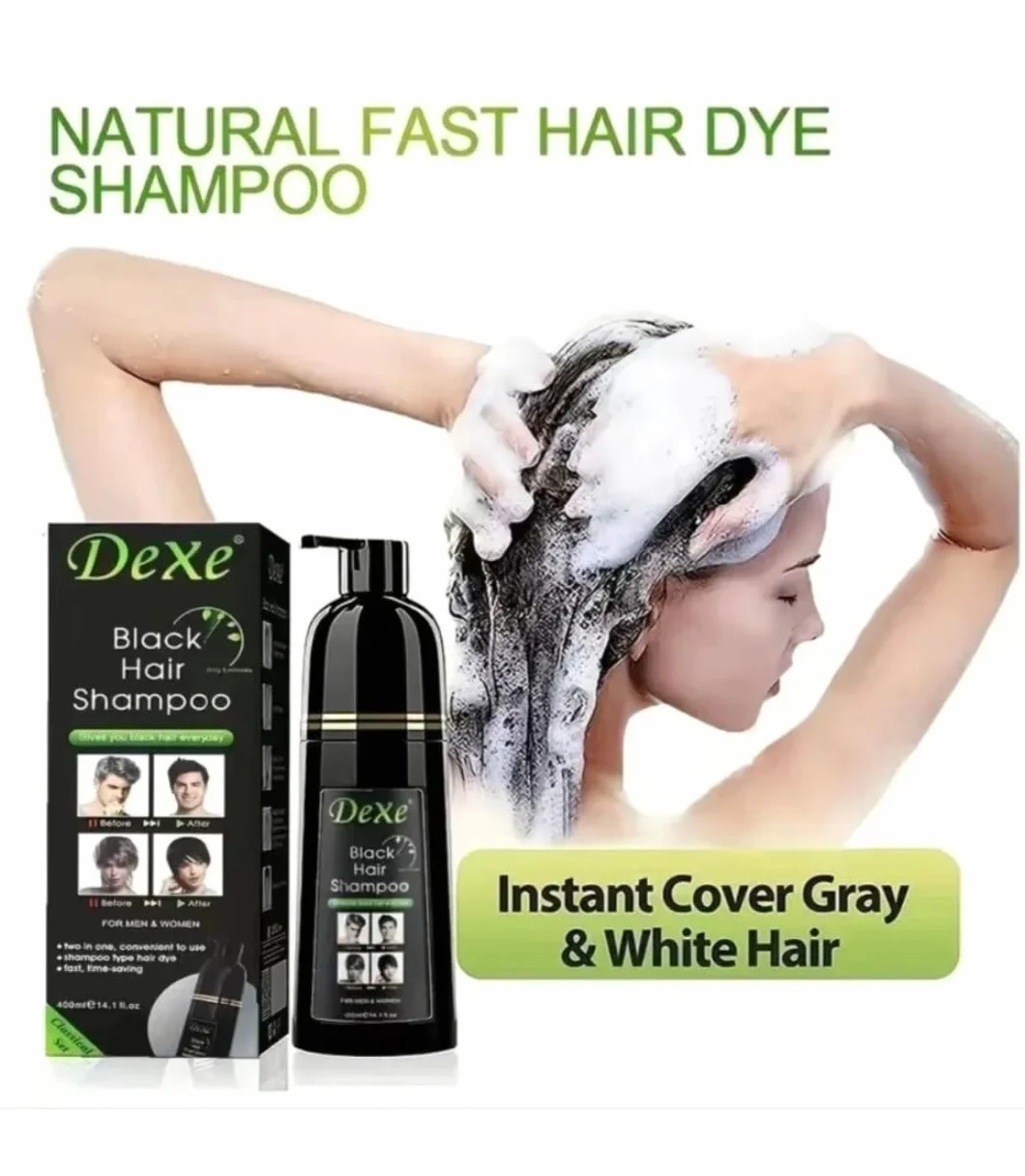 Coloration Cheveux Noire 3 en 1 400 ml Couverture 100 % Cheveux Blancs Tenue 30 Jours