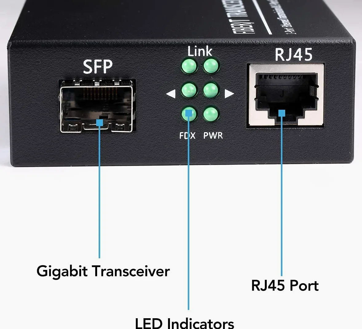 Lot de 2 convertisseurs de médias Ethernet à fibre Gigabit 1,25 G/s 10/100/1000Base-Tx vers 1000Base-SX SMF RJ45 vers SFP, prend en charge les modules SFP Gigabit jusqu'à 120 km