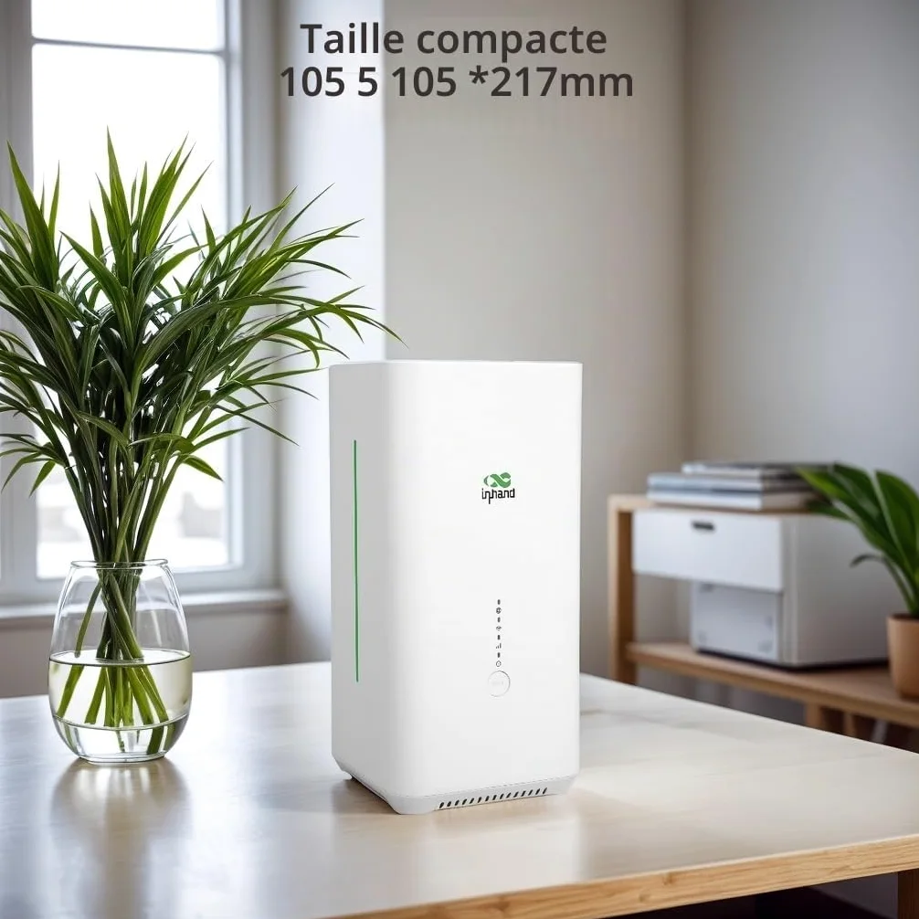 InHand Networks CPE 5G Routeur,AX3000 Wi-FI 6,5G SA/NSA: Max.DL 3.4Gbps,Qualcomm CPU,Built-in 8 Antenna,2x2 MIMO,VPN Routeur,Failover Automatique,Firewall 3 Layer,Gestion Cloud,Connecter à 128