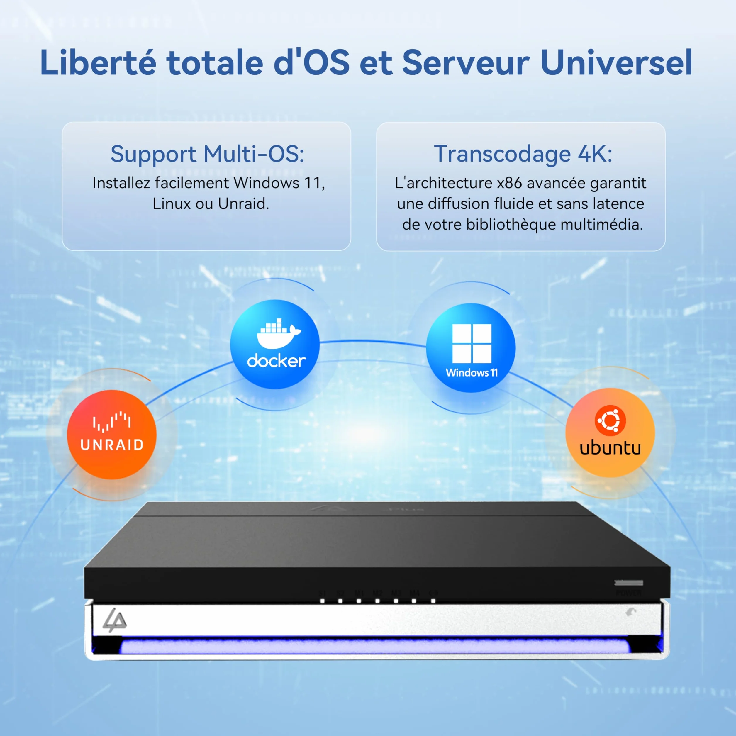 LincStation N2 NAS 6 Baies Intel N100 Quad-Core 16 Go LPDDR5 128 Go eMMC 10GbE 2.5 HDD M.2 NVMe 4K HDMI Stockage en Réseau