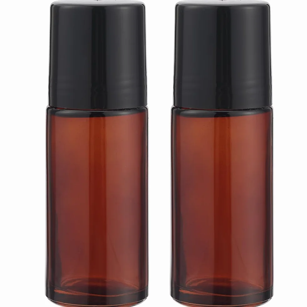 Flacons à Bille en Verre 50ml, Bouteilles sans Fuite Rechargeables pour Huiles Essentielles, Parfum et Cosmétique