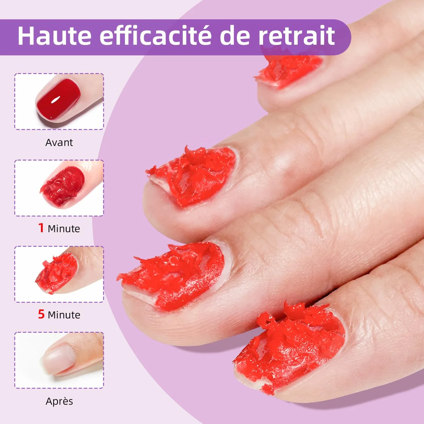 JODSONE Dissolvant Vernis Semi Permanent 18ML, Pas de Trempage Requis, 3-5 Minutes