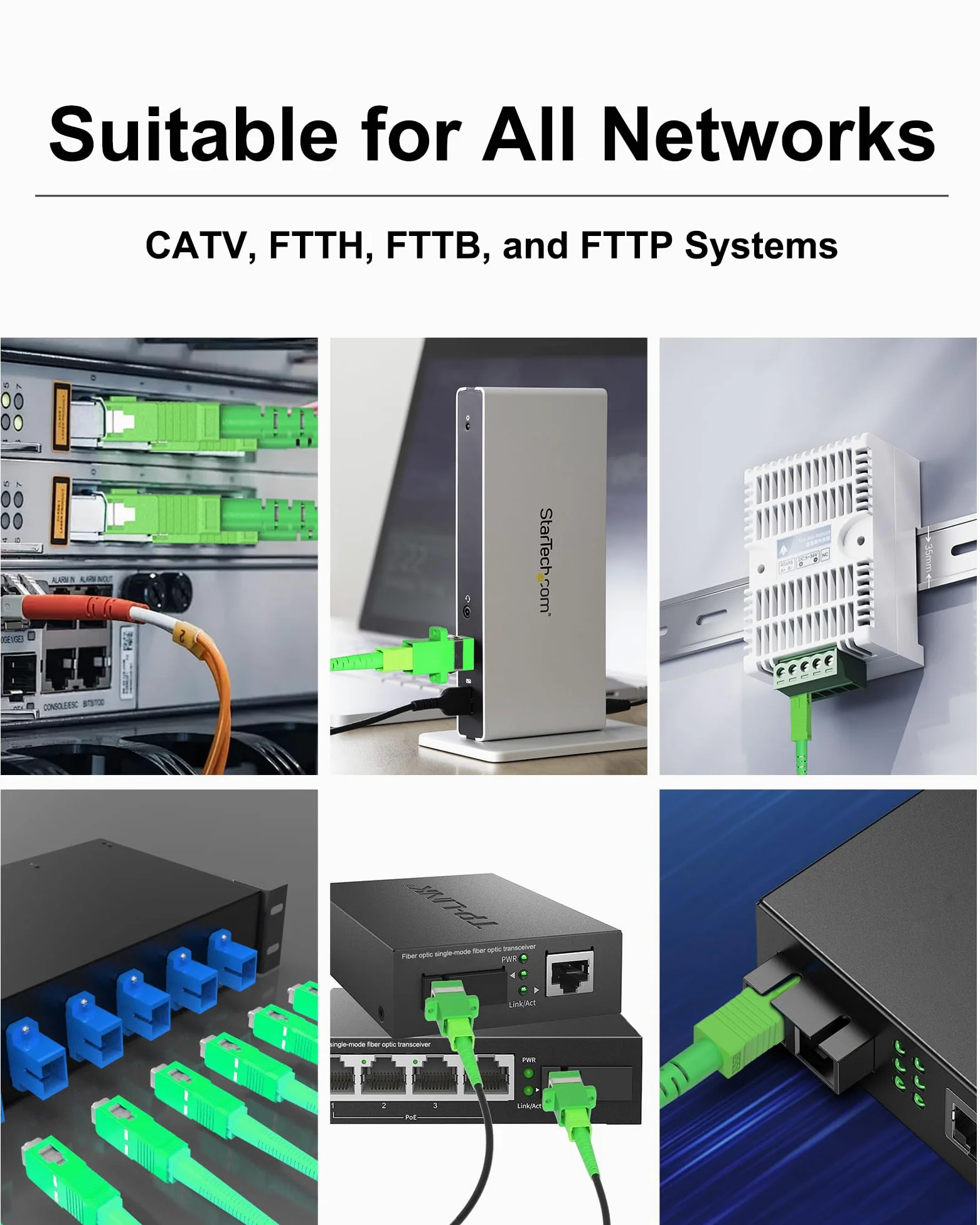 Rallonge de câble Internet en fibre optique SC/APC SC/APC vers SC/APC - Câble de raccordement en fibre blindée SC vers SC - Cordon de raccordement en fibre optique monomode OS2 SIMPLEX SMF,