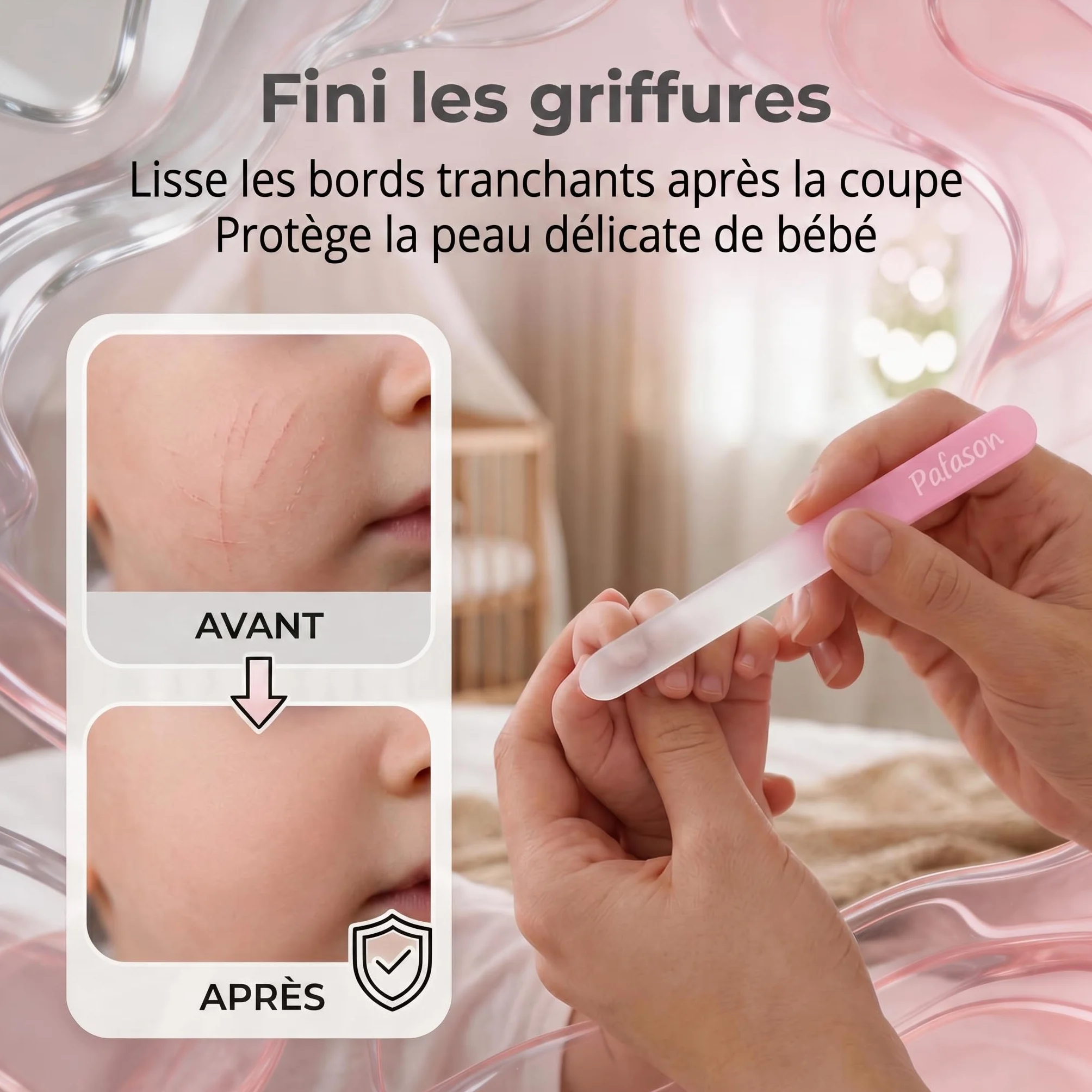 PAFASON Coupe-ongles Bébé Sécurité avec Attrape-ongles et Lime en Verre pour Nourrisson Nouveau-nés