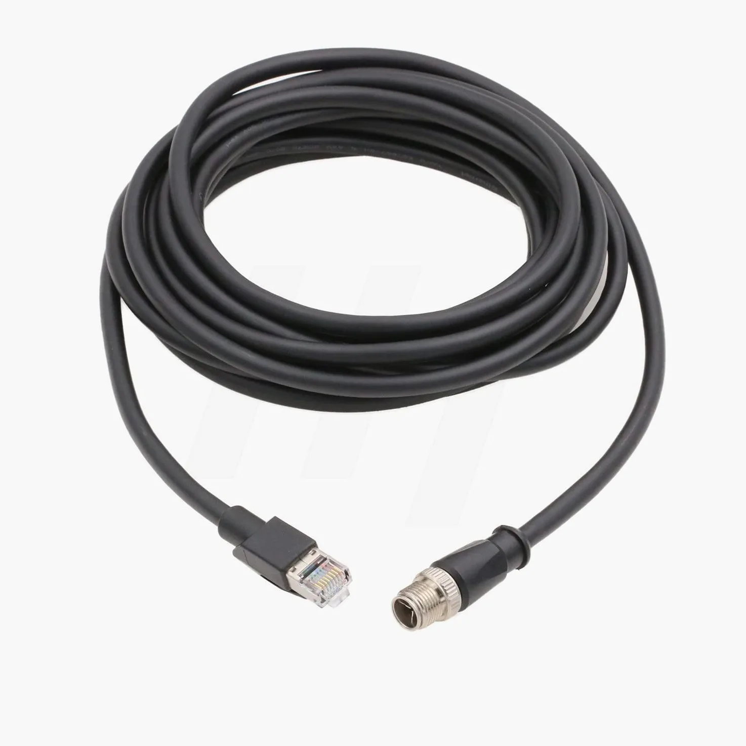 HangTon Câble de données Ethernet M12 8 pôles mâle à code X vers RJ45 Cat5e blindé, Connecteur Cable pour caméra industrielle GigE Basler Blaze et Cognex IS2000 IS7000 IS8000 15 m