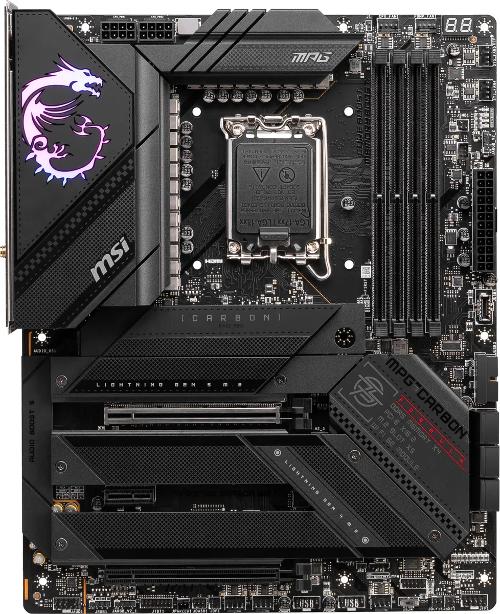 MSI MPG Z790 Carbone Carte mère de Jeu WiFi (Prend en Charge Les processeurs Intel 12e/13e génération, LGA 1700, DDR5, PCIe 5.0, M.2, LAN 2,5 Gbit/s, USB 3.2 Gen2, Wi-FI 6E, ATX)