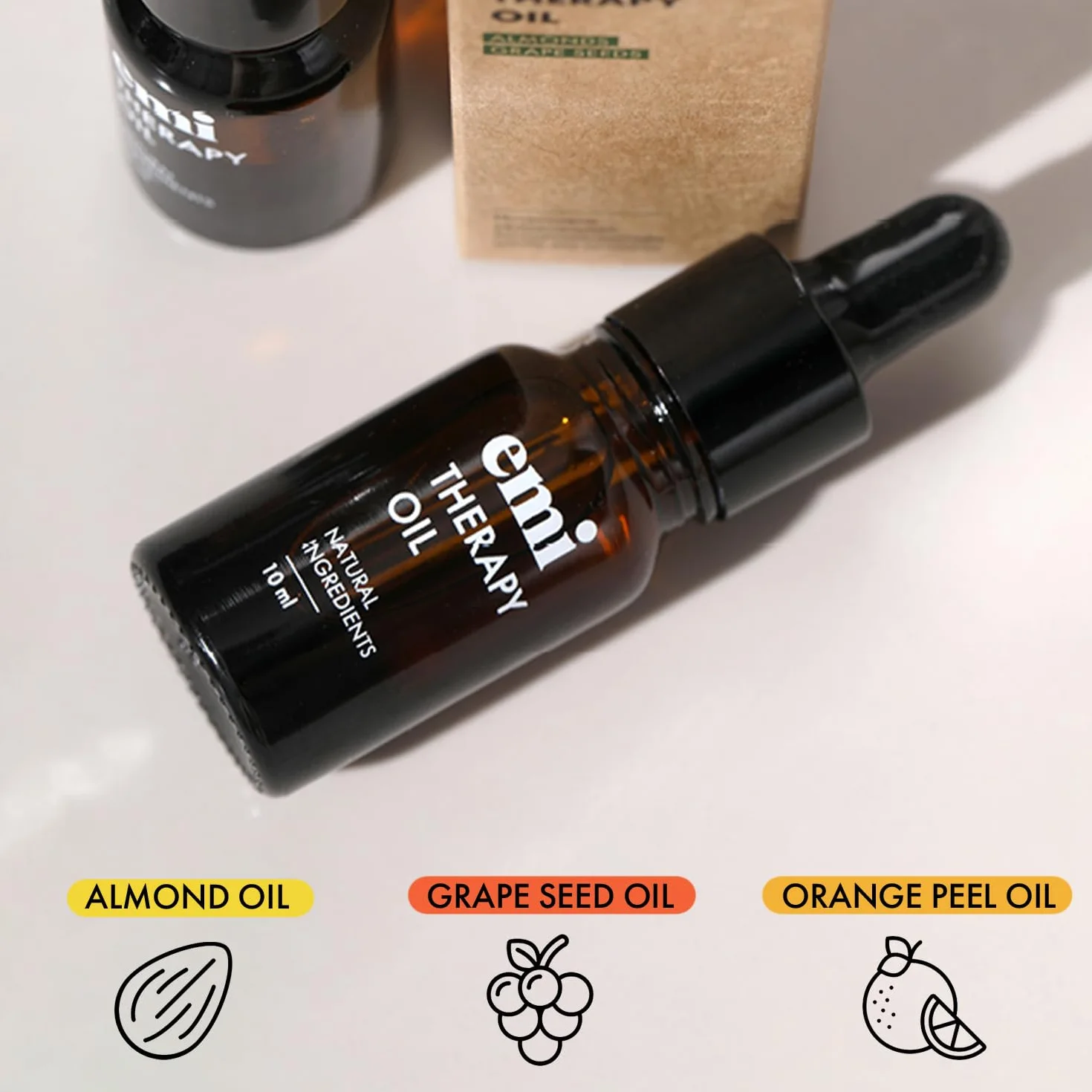 EMI Huile thérapeutique pour cuticules 95,35% huile d'amande naturelle 10 ml