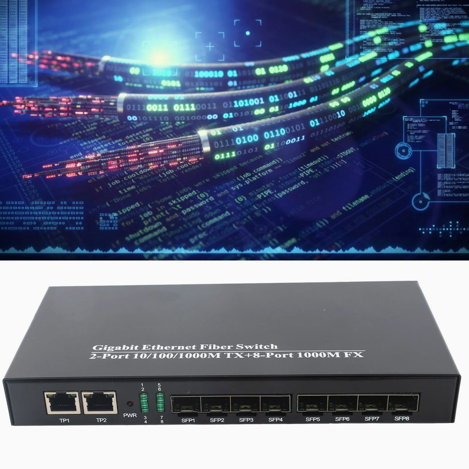 Fafeicy Commutateur Fibre Ethernet Gigabit, Matériau en Fer, émetteur-récepteur 1,25G, jusqu'à 10 Km, Idéal pour Les Réseaux et Les Télécommunications