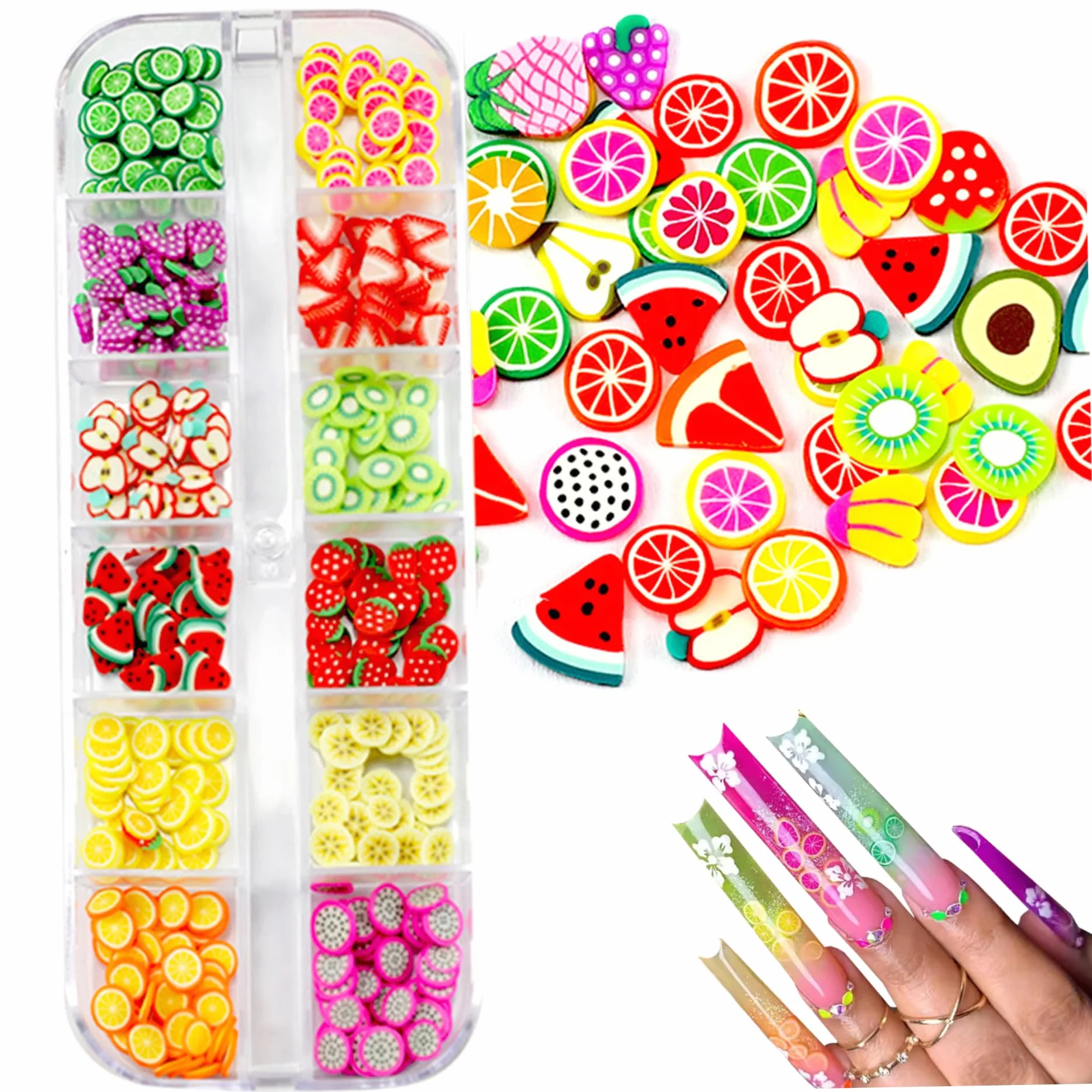 Autocollants à ongles 3D fruits bricolage Charme