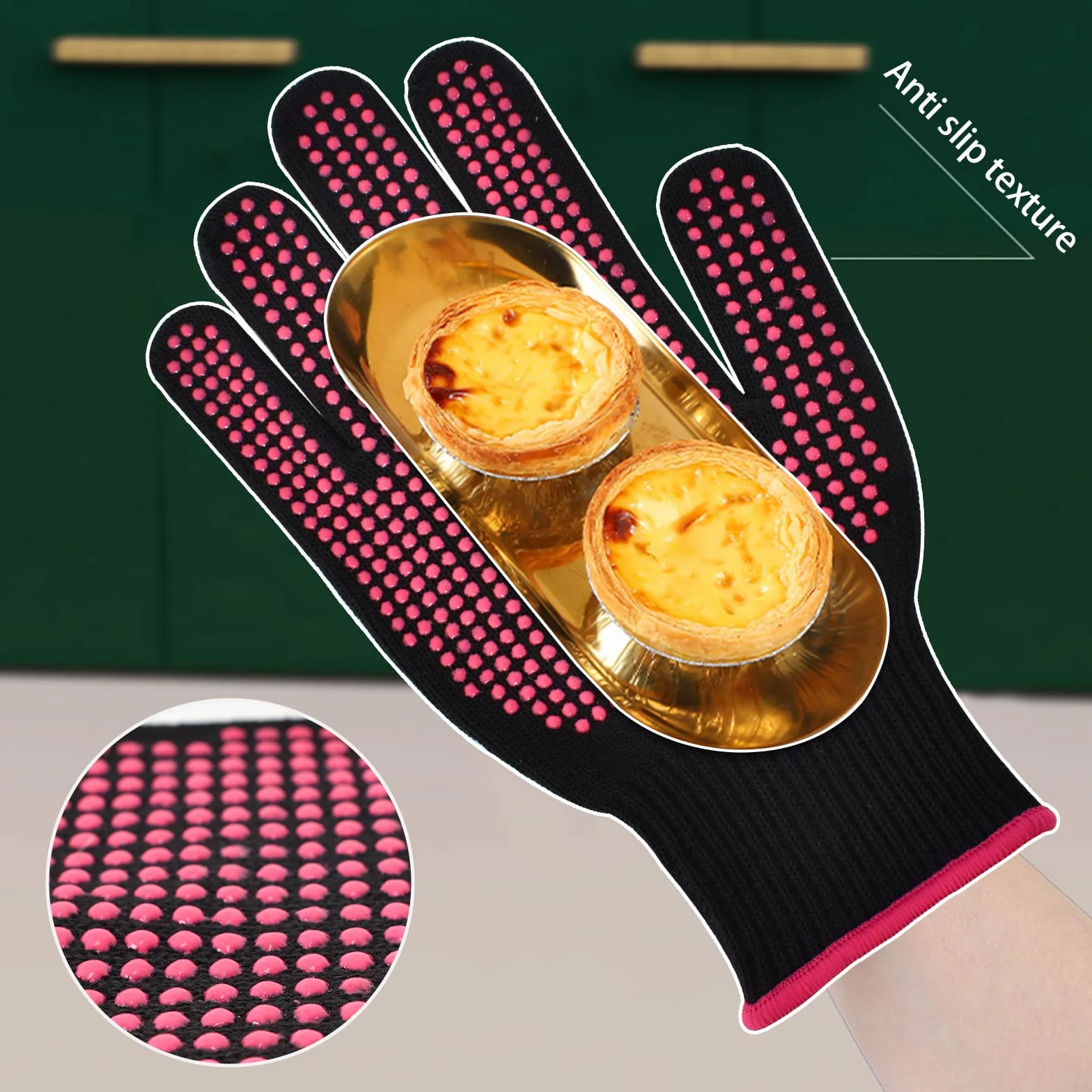 Gants Résistants à la Chaleur pour Coiffure Silicone Protection Ménagers (1 pièce)