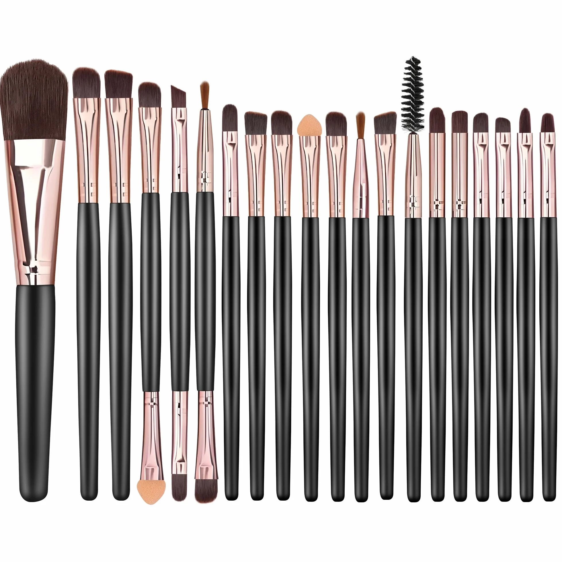 Kit Pinceaux Maquillage 20 Pièces Professionnels Fond de Teint Fard à Paupières