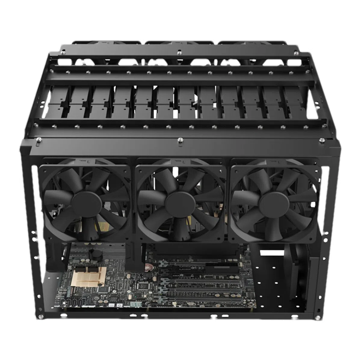 Boîtier de disque dur empilable – Boîtier à cadre ouvert, stockage 24 baies, prise en charge de la carte mère EATX | Rack métallique modulaire pour serveurs NAS, sauvegarde de données et projets d'ass