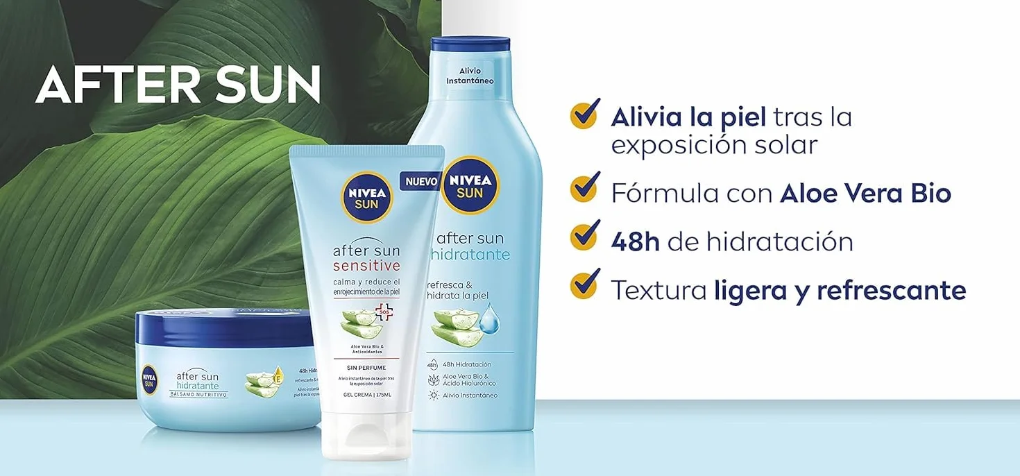 NIVEA SUN After Sun Sensitive Gel-Crema 175 ml crema calmante aloe vera hidratante piel sensible