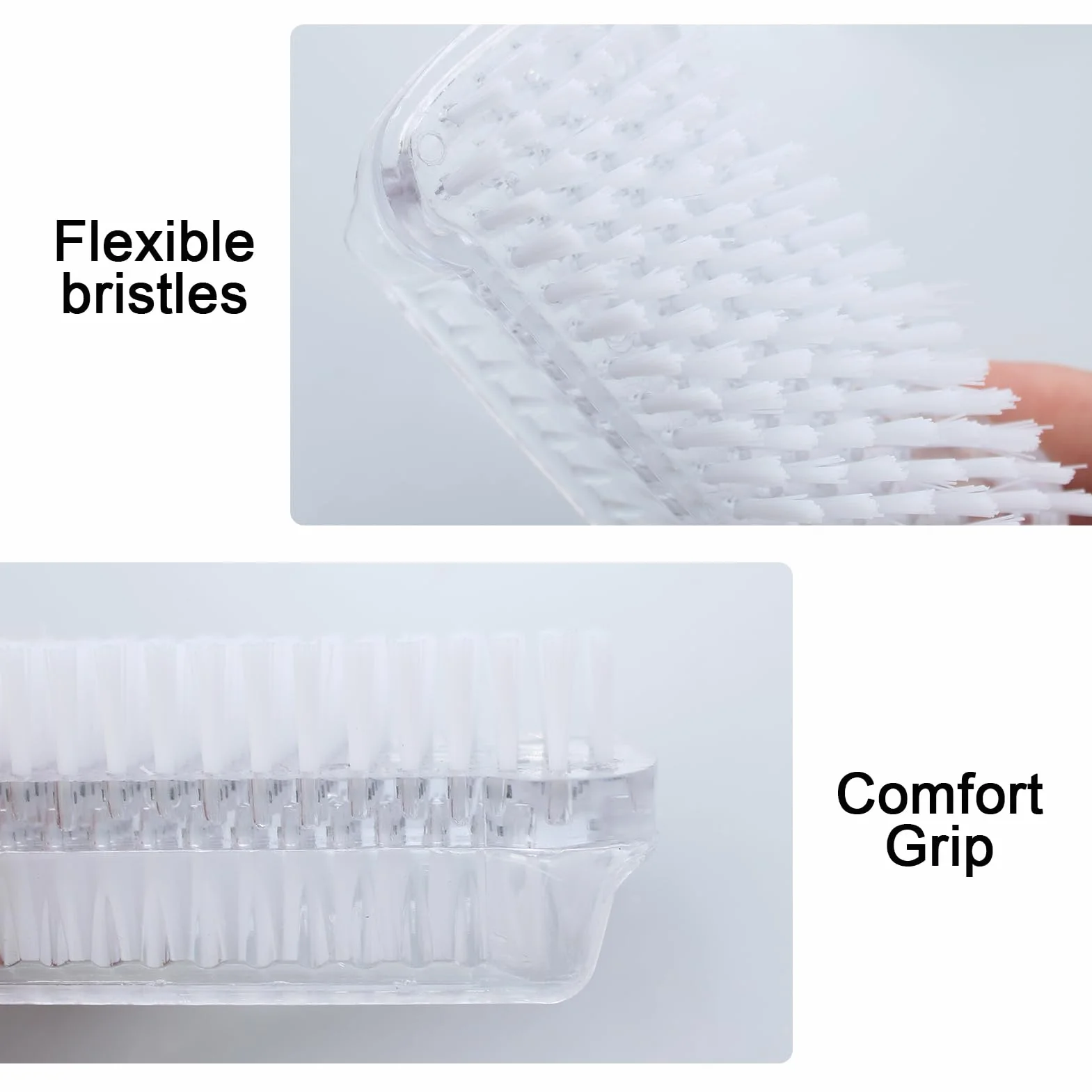 Brosse à Ongles Double Face Lot de 2 Blanc Nettoyage Ongles