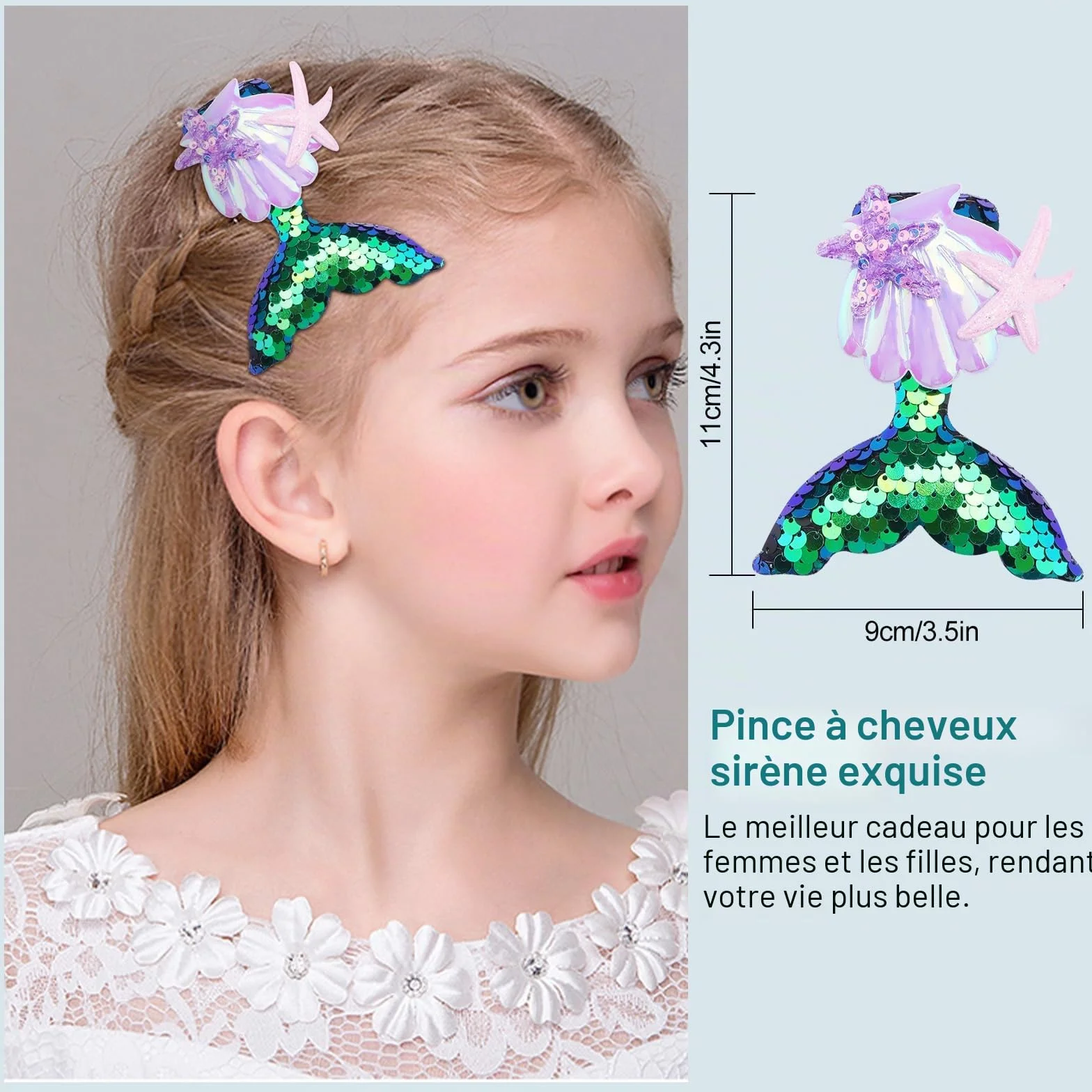 Mermaid Maquillage Pinceaux Set 12 PCS avec barrette Brosse Cosmétique Nylon Fond de Teint Poudre Crème Sourcils Eyeliner Fard à Joues