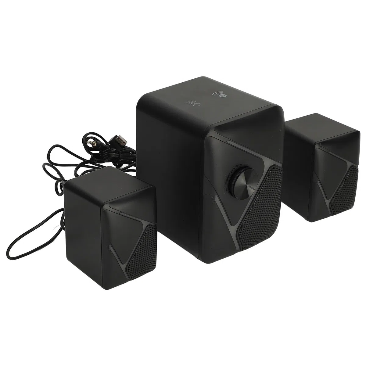 lyrlody Haut-parleurs de Bureau USB, Caisson de Basses RGB 2.1 Canaux