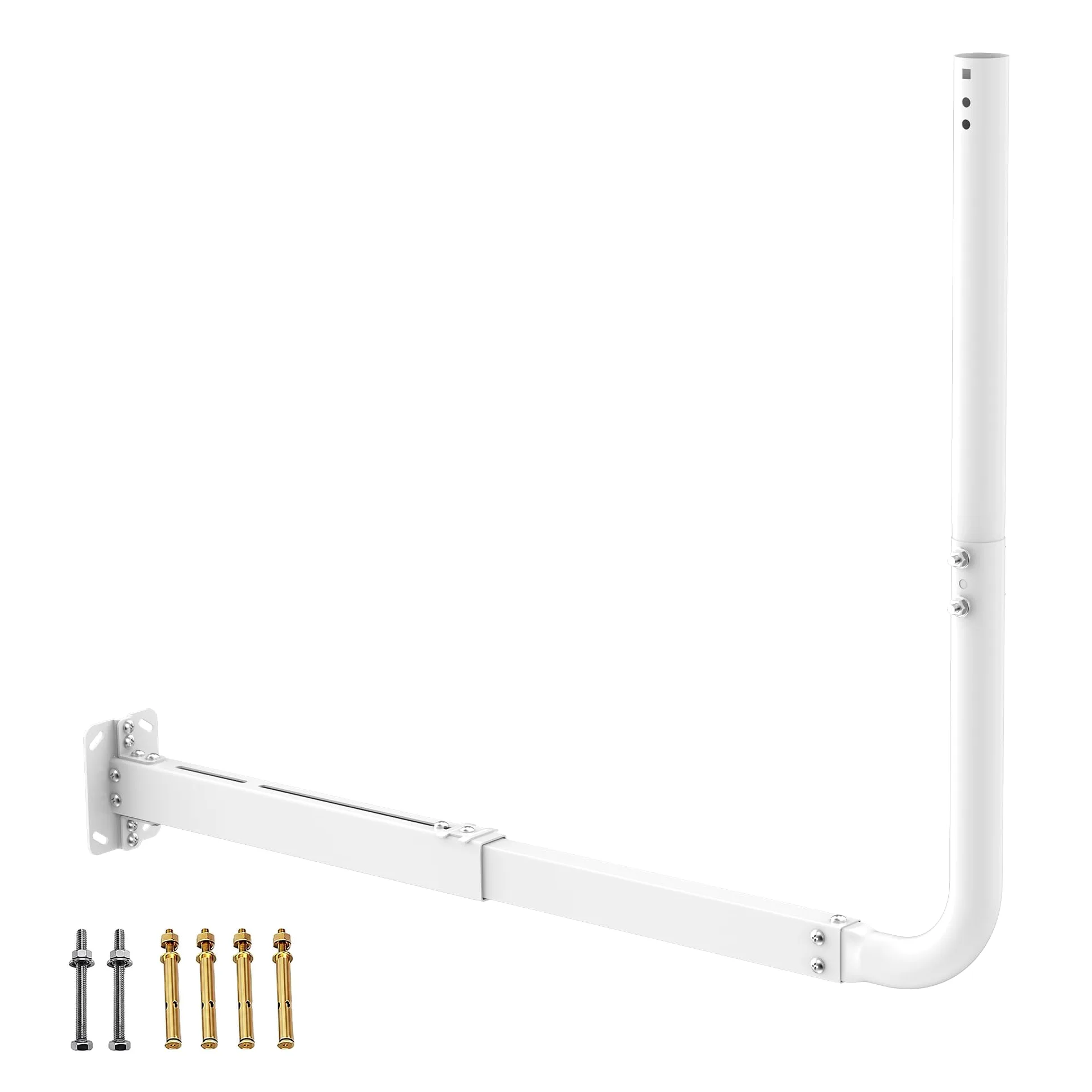 Mât d'antenne pour antennes TV, Satellite, Radio et Wi-FI | Longueur réglable (max. 83 cm), support mural robuste, support d'antenne, support d'antenne