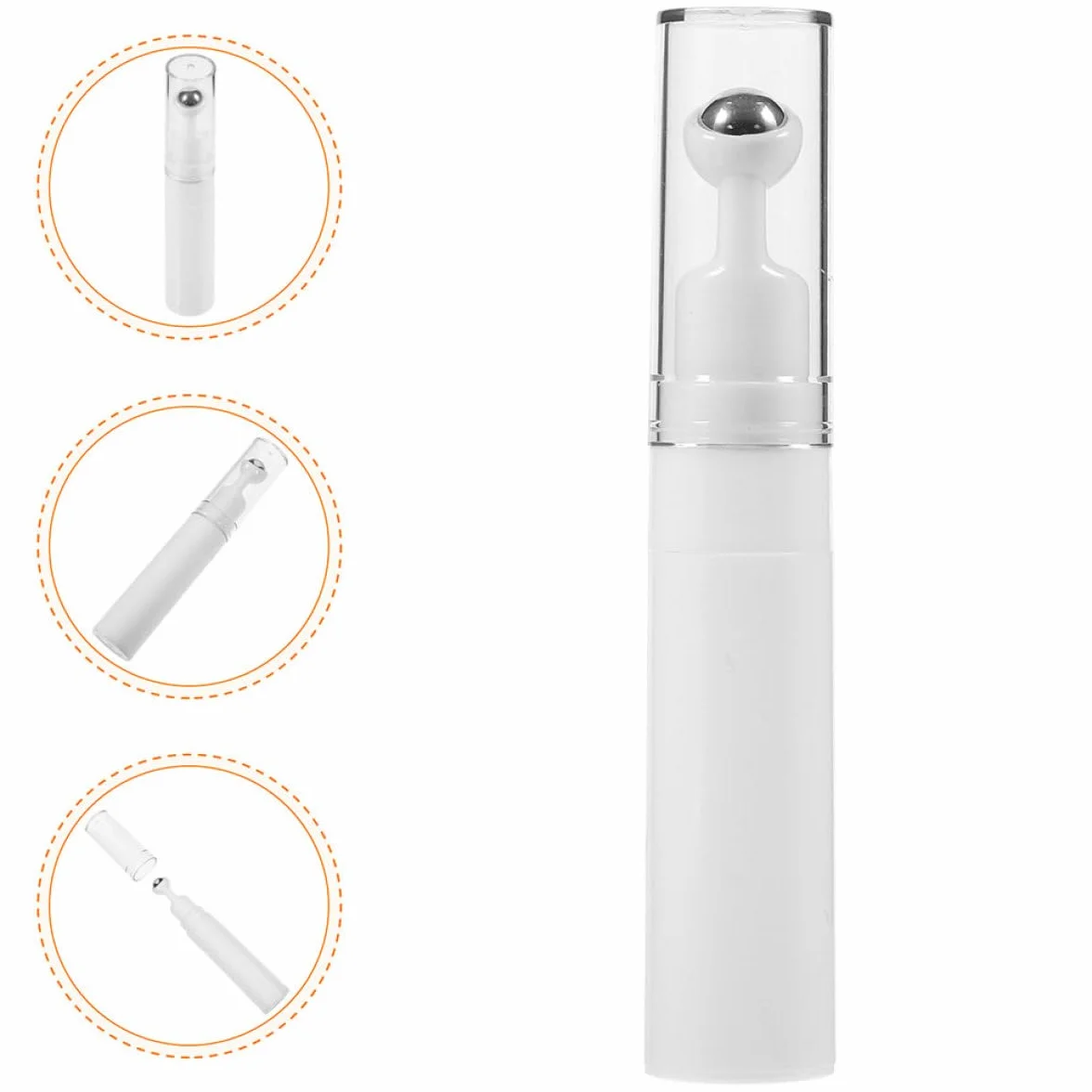 Flacon Roll-On Vide à Bille pour Sérums Contour des Yeux, Applicateur Rechargeable 15 Ml