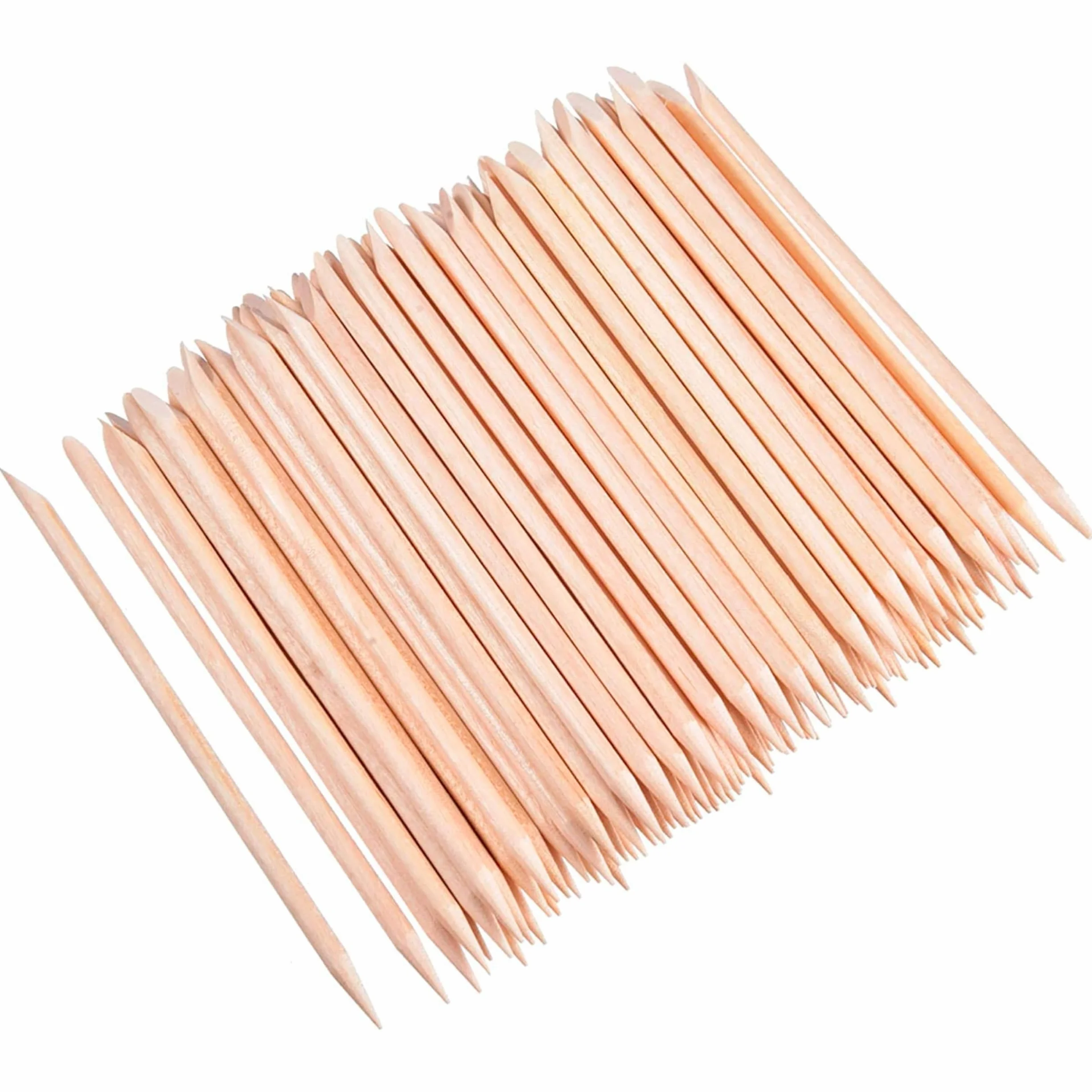 INLAQ Bâtonnets Cuticules en Bois d'oranger 100 pièces - Outil Professionnel Manucure Pédicure