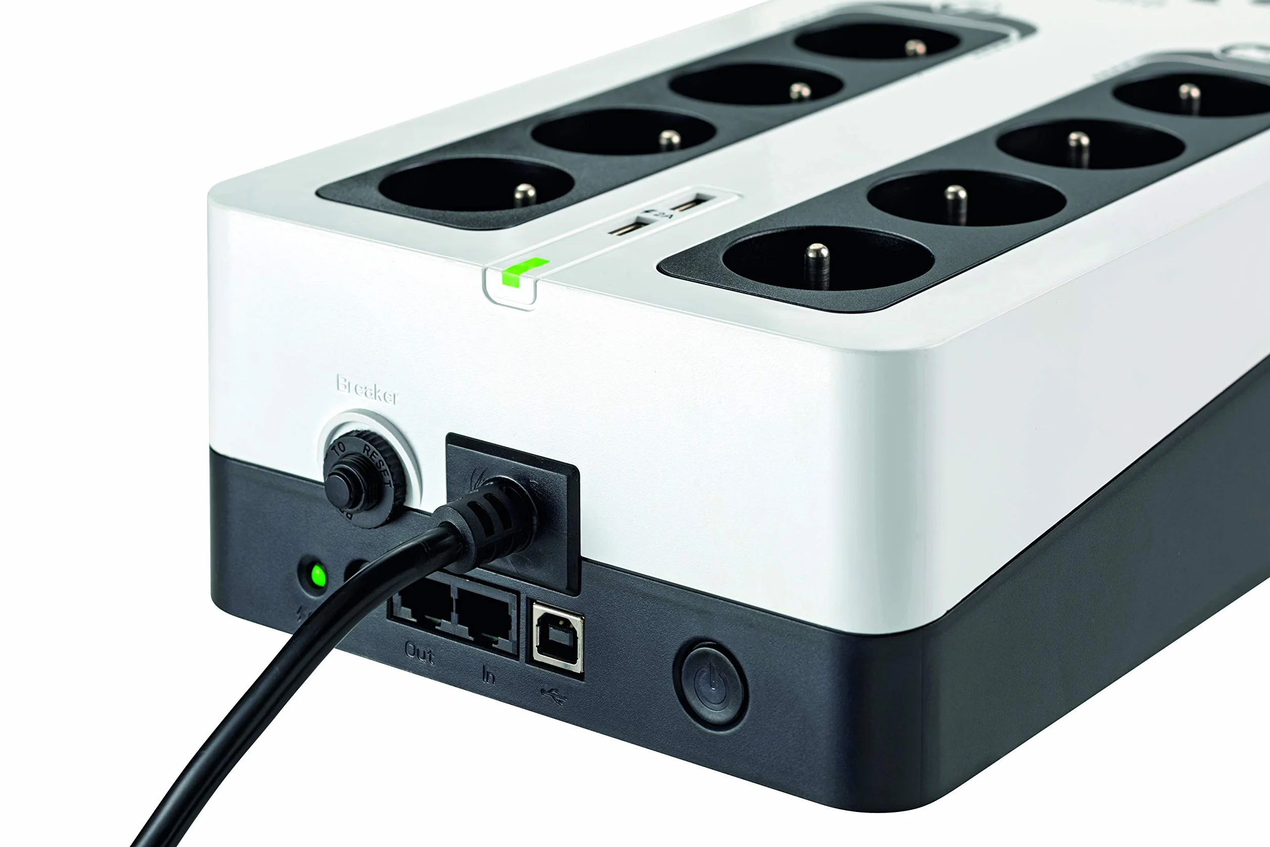 Eaton Onduleur Parafoudre 3S 850 DIN 850VA UPS Alimentation Sans Interruption USB Noir&Blanc