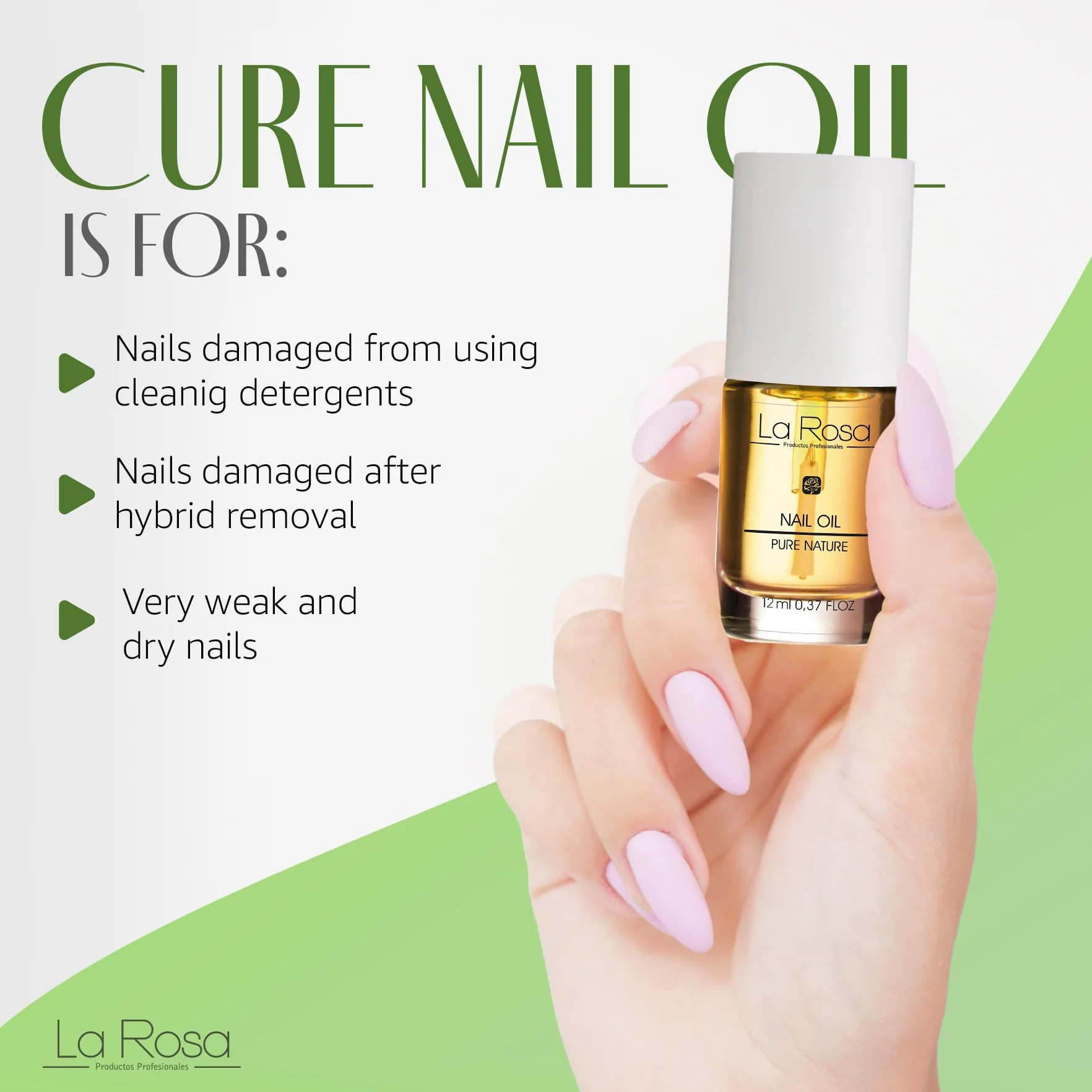 LaRosa Huile pour Cuticules Amande Douce Argan Jojoba Vitamine E Extrait de Fleur de Lotus 10 ml