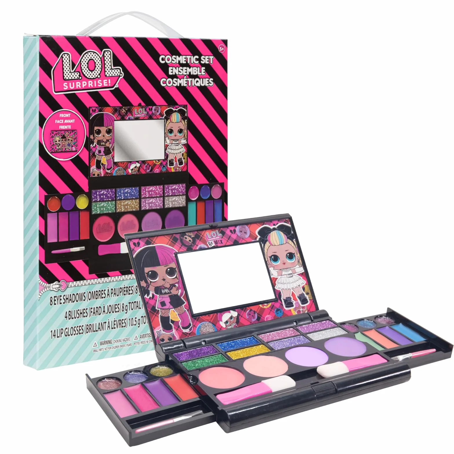 L.O.L. Surprise! Coffret Maquillage Gloss, Ombres, Blush & Pinceaux Portable