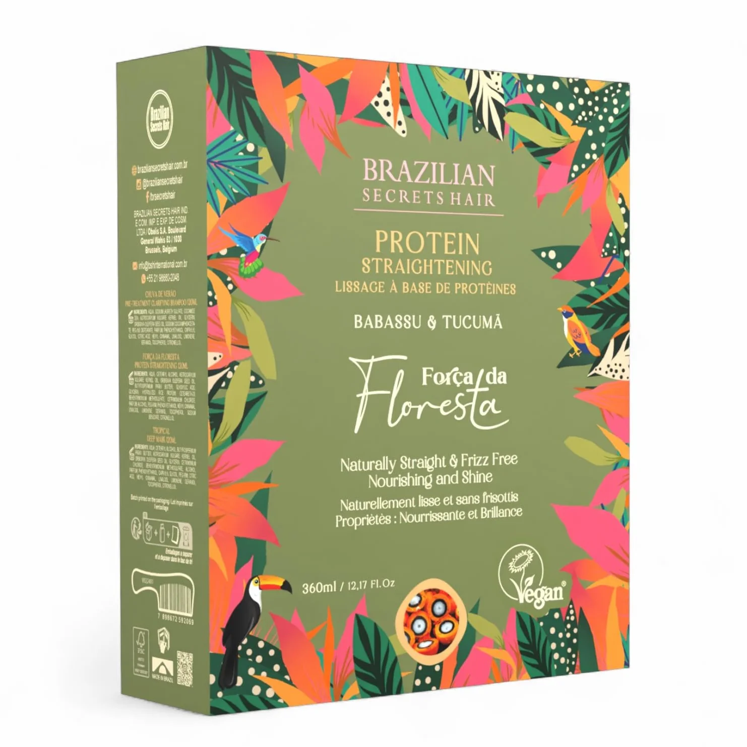 Brazilian Secrets Força da Amazonia Kit Lissage à la Protéine 3x120ml
