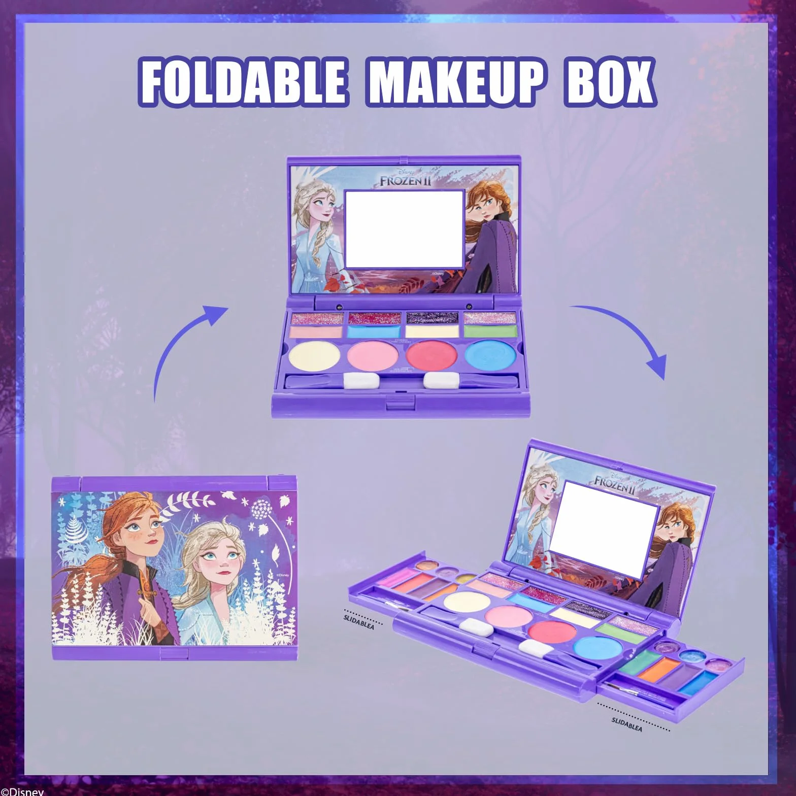 Frozen Coffret Maquillage Gloss Ombres Blush Pinceaux Portable