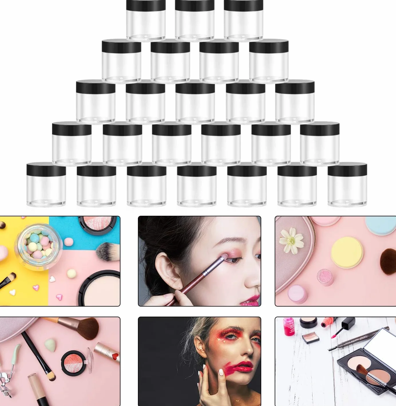 Pots Vide Cosmétiques 10g Plastique Transparente avec Couvercle pour Bougie Échantillon, 30 Pièces