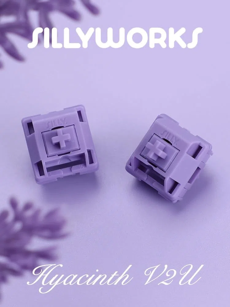 Sillyworks Hyacinth V2 Switch, Commutateur Pré-lubrifié Linéaire 5pim pour Clavier Mécanique Personnalisé(V2U,110PCS)