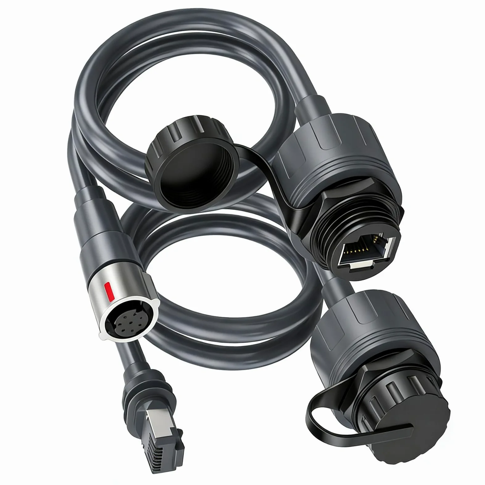 FTVOGUE Connecteur RJ45 Rectangulaire Satellite Haute Vitesse, Connecteur | IP68 étanche, plug and play, construction 23AWG, polyvalent