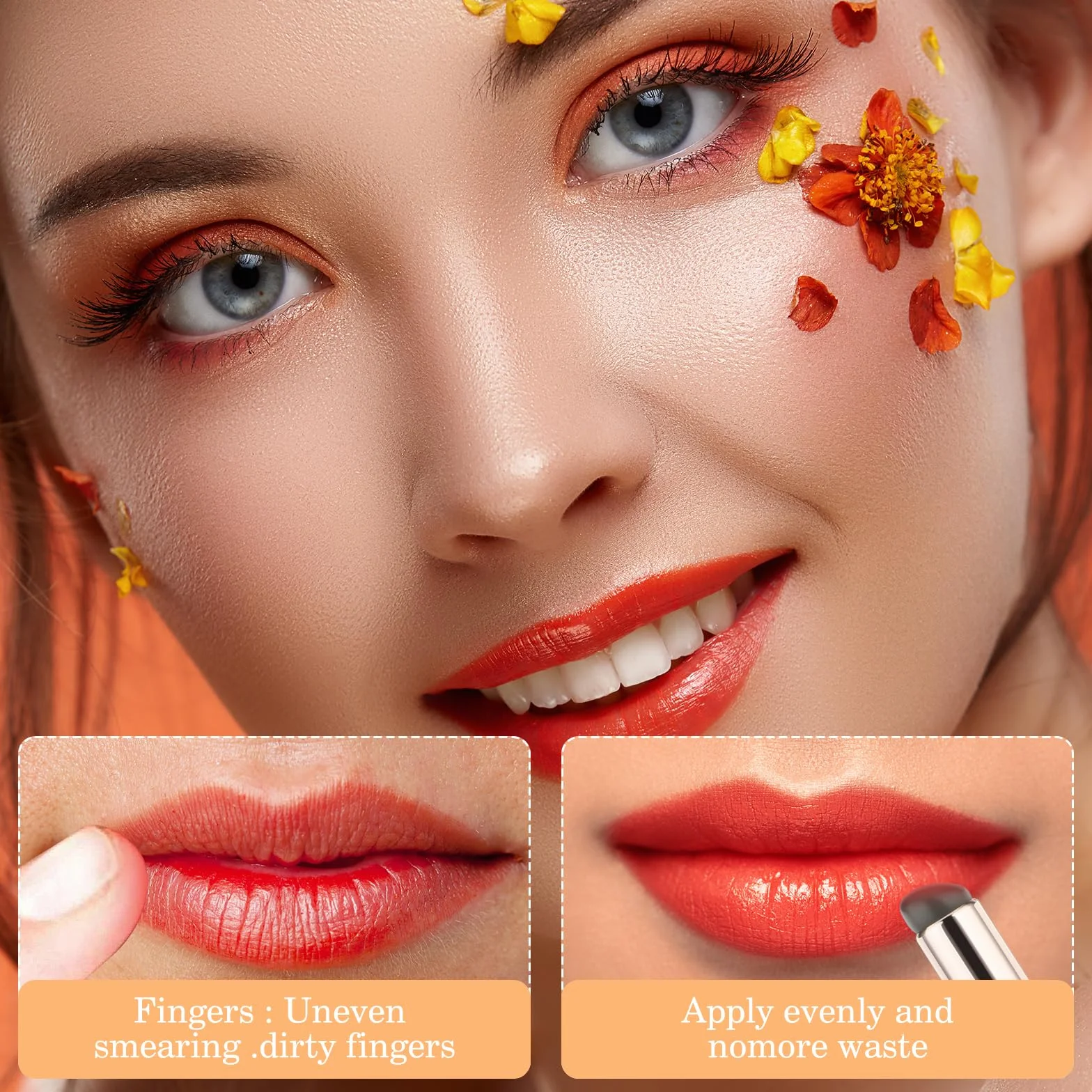 Amabro Lot de 2 pinceaux de maquillage en silicone réutilisables pour gloss à lèvres